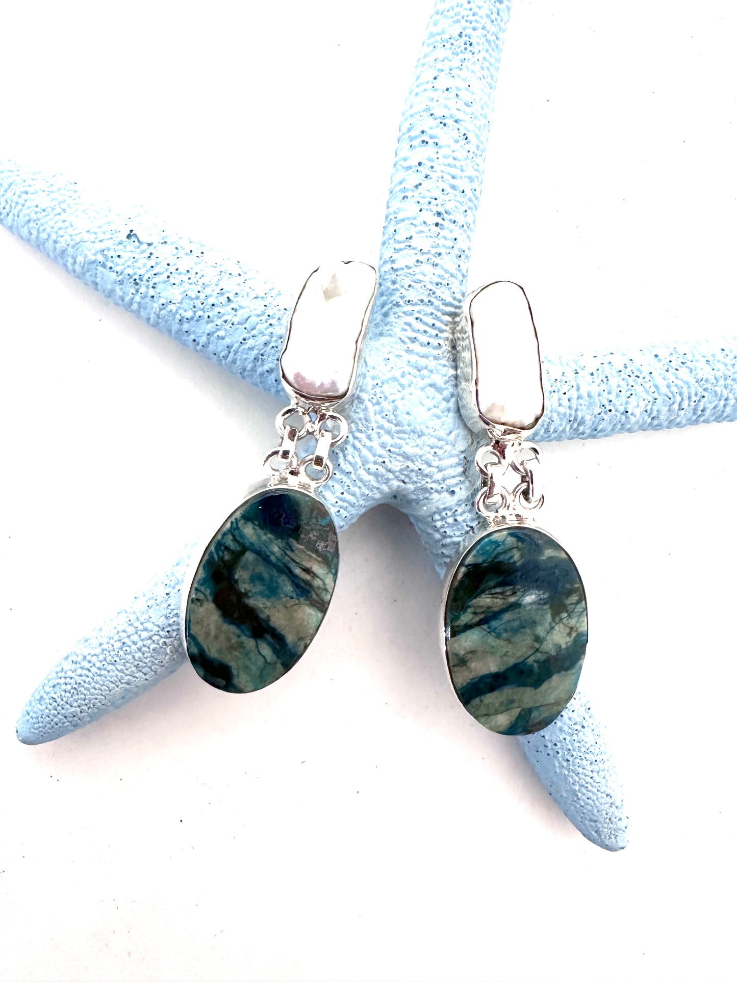 Biwa Pearl with Azurite