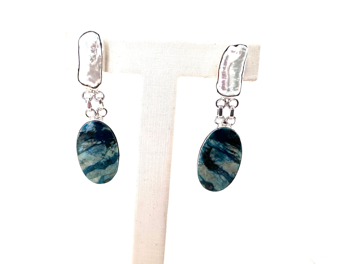 Biwa Pearl with Azurite