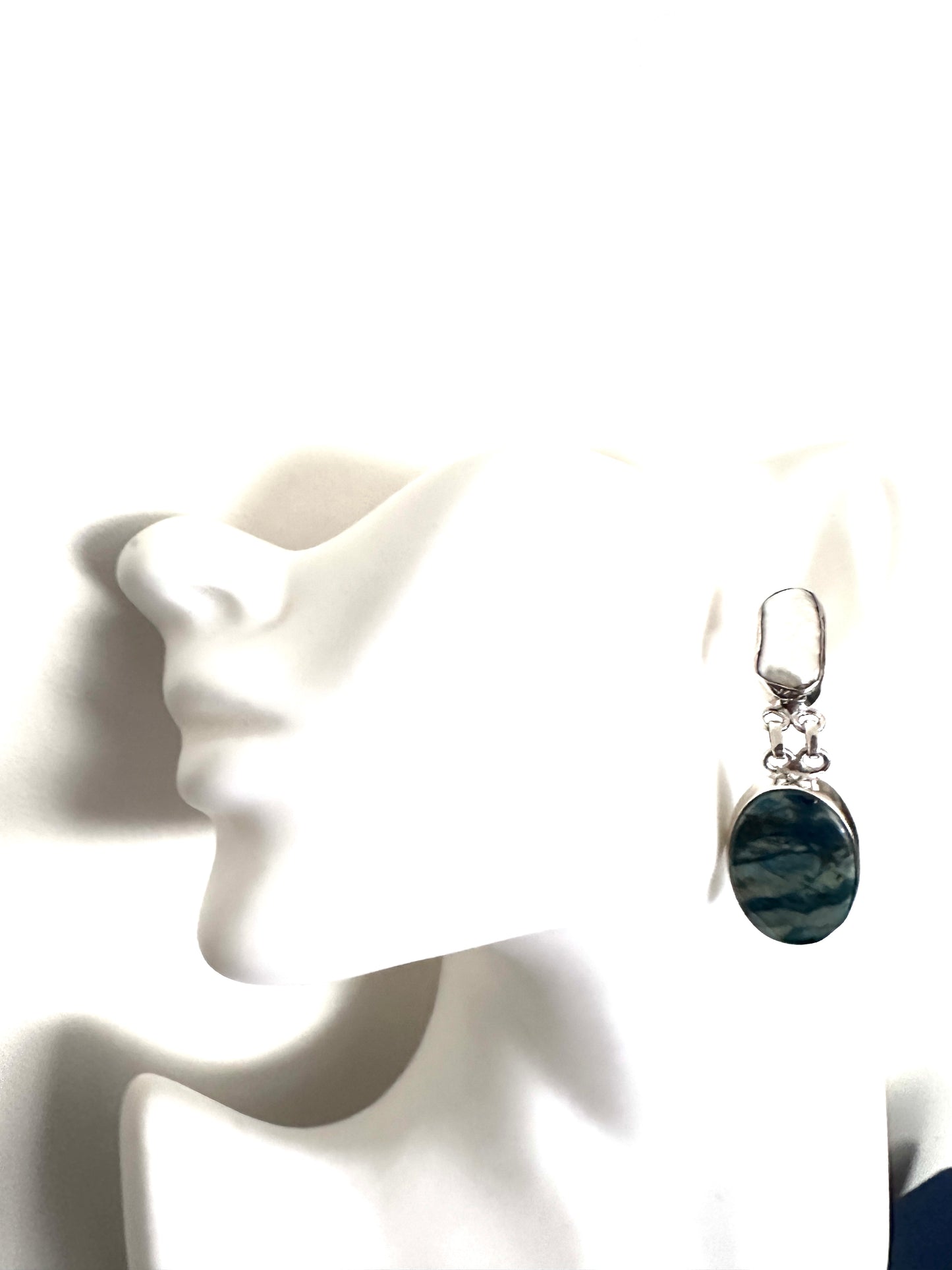 Biwa Pearl with Azurite