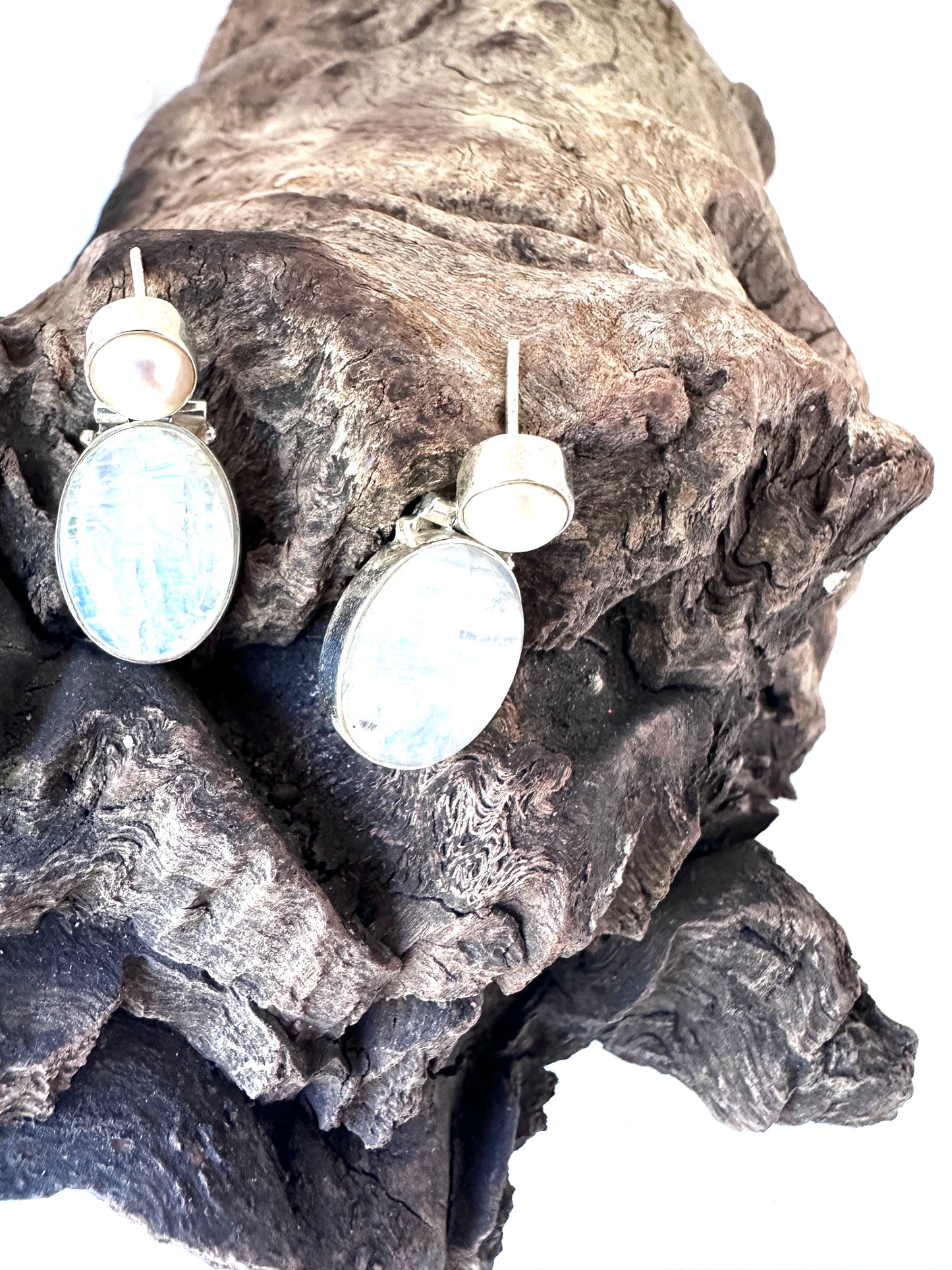 Rainbow Moonstone with Pearl