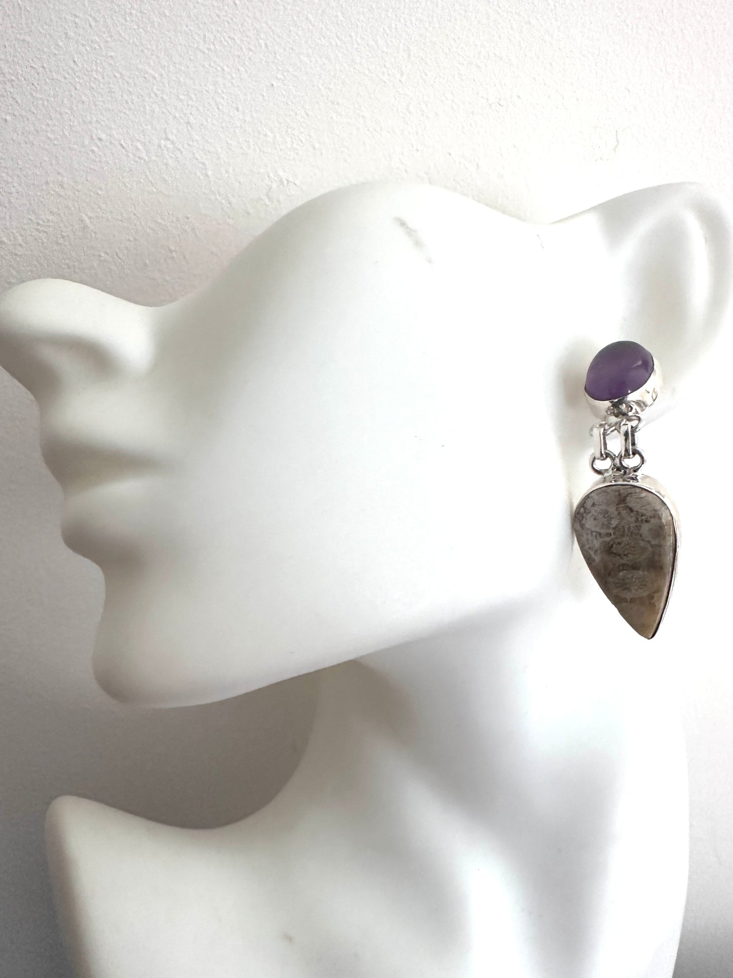 Fossil Coral with Amethyst