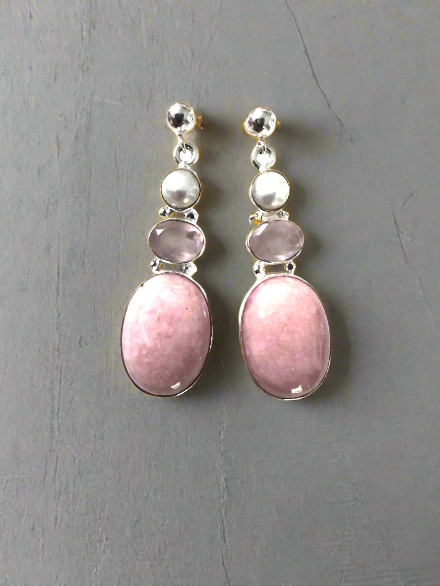 Pink Opal with Pearl and Rose Quartz