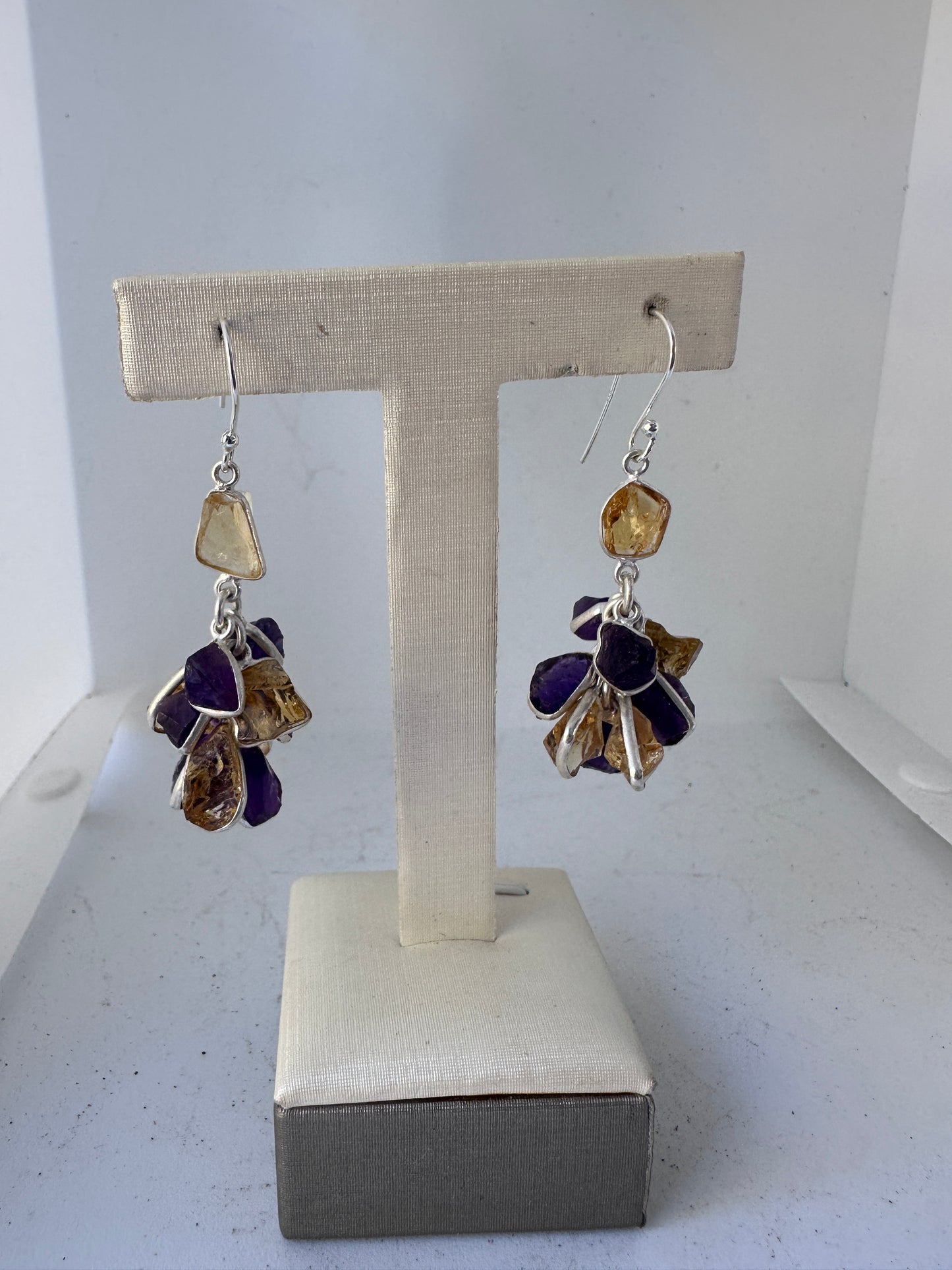Raw Citrine with Raw Amethyst grapes