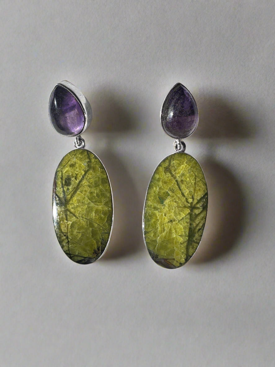 Madagascar Green Opal with Amethyst