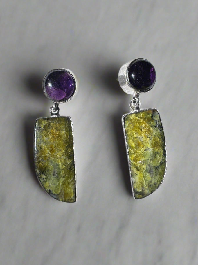 Madagascar Green Opal with Amethyst