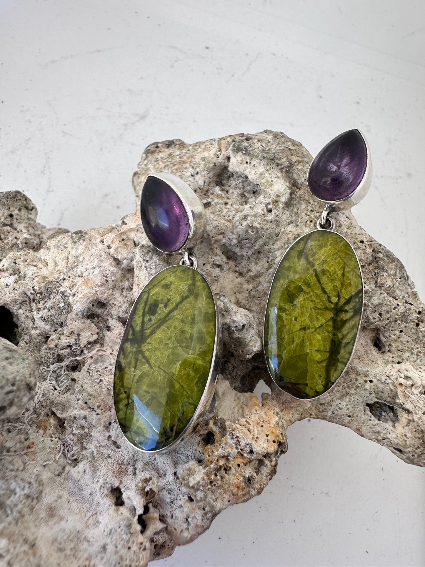 Madagascar Green Opal with Amethyst