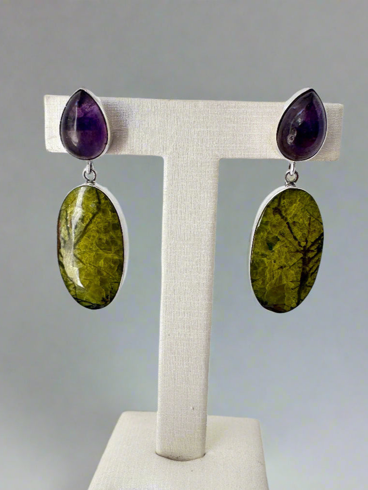 Madagascar Green Opal with Amethyst
