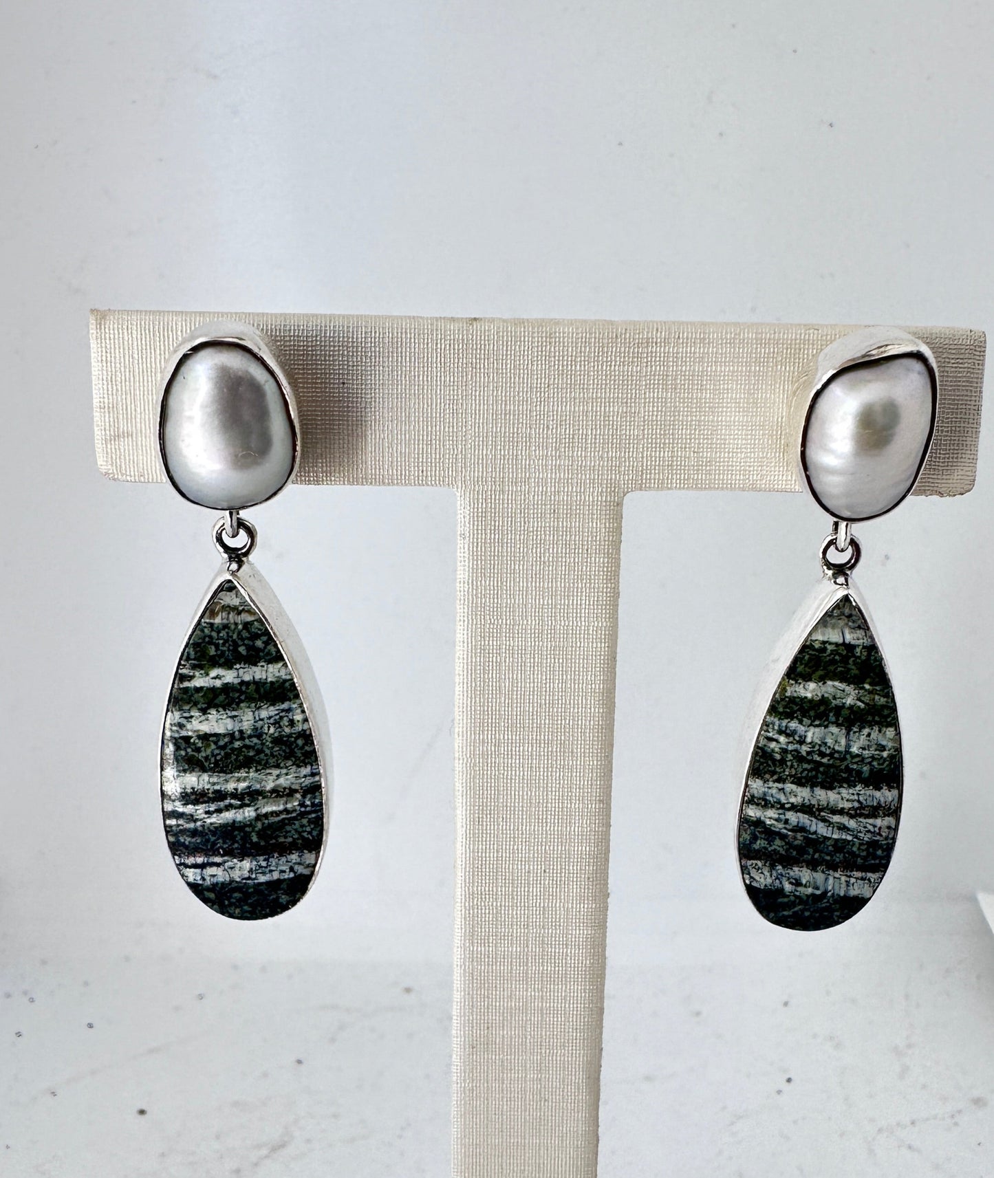 Green Swiss Opal with Baroque Pearl