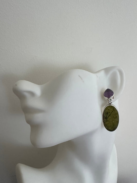 Madagascar Green Opal with Amethyst