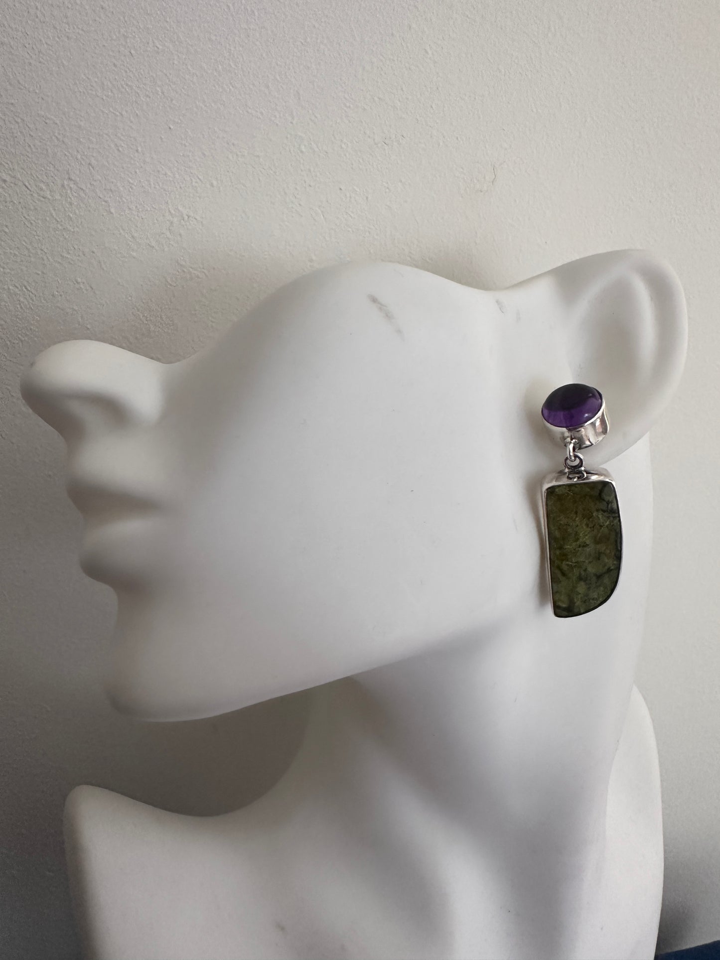 Madagascar Green Opal with Amethyst