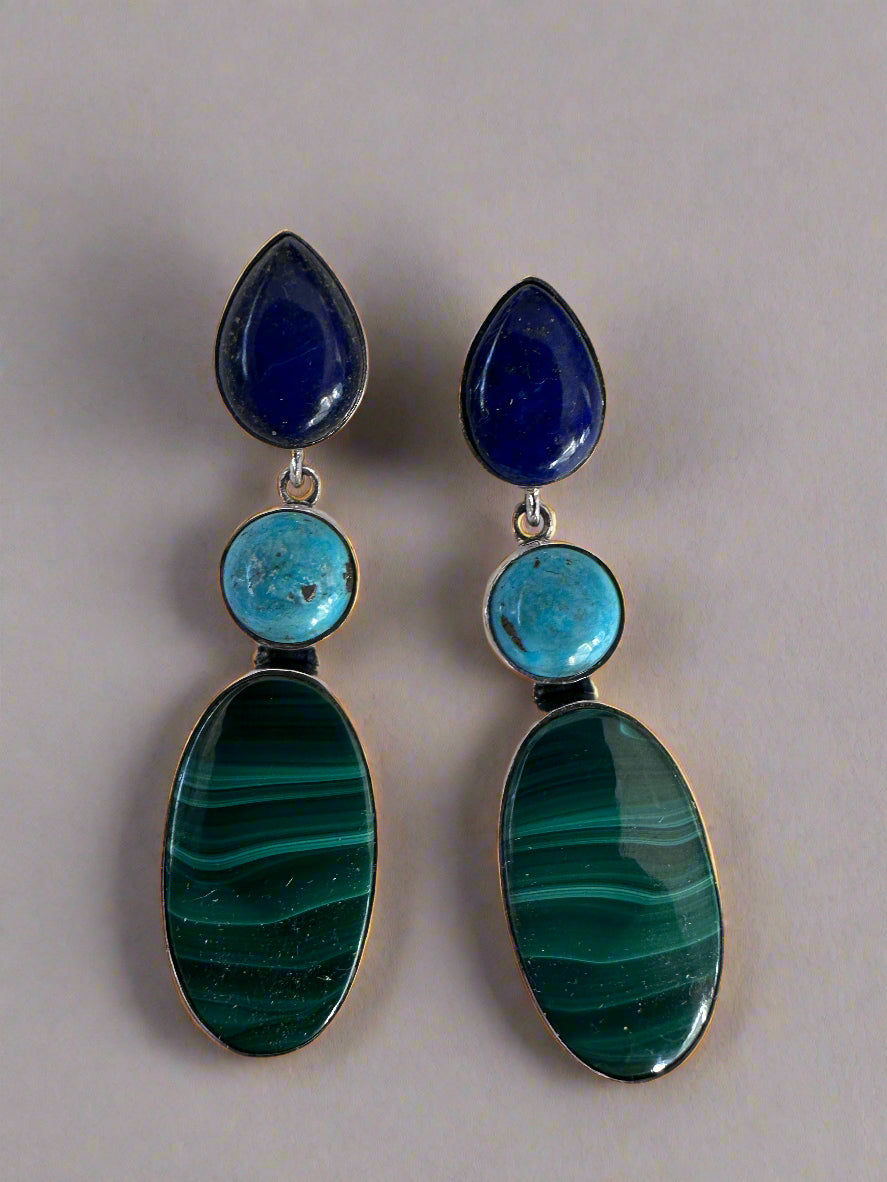 Malachite with Turquoise and Lapis Lazuli