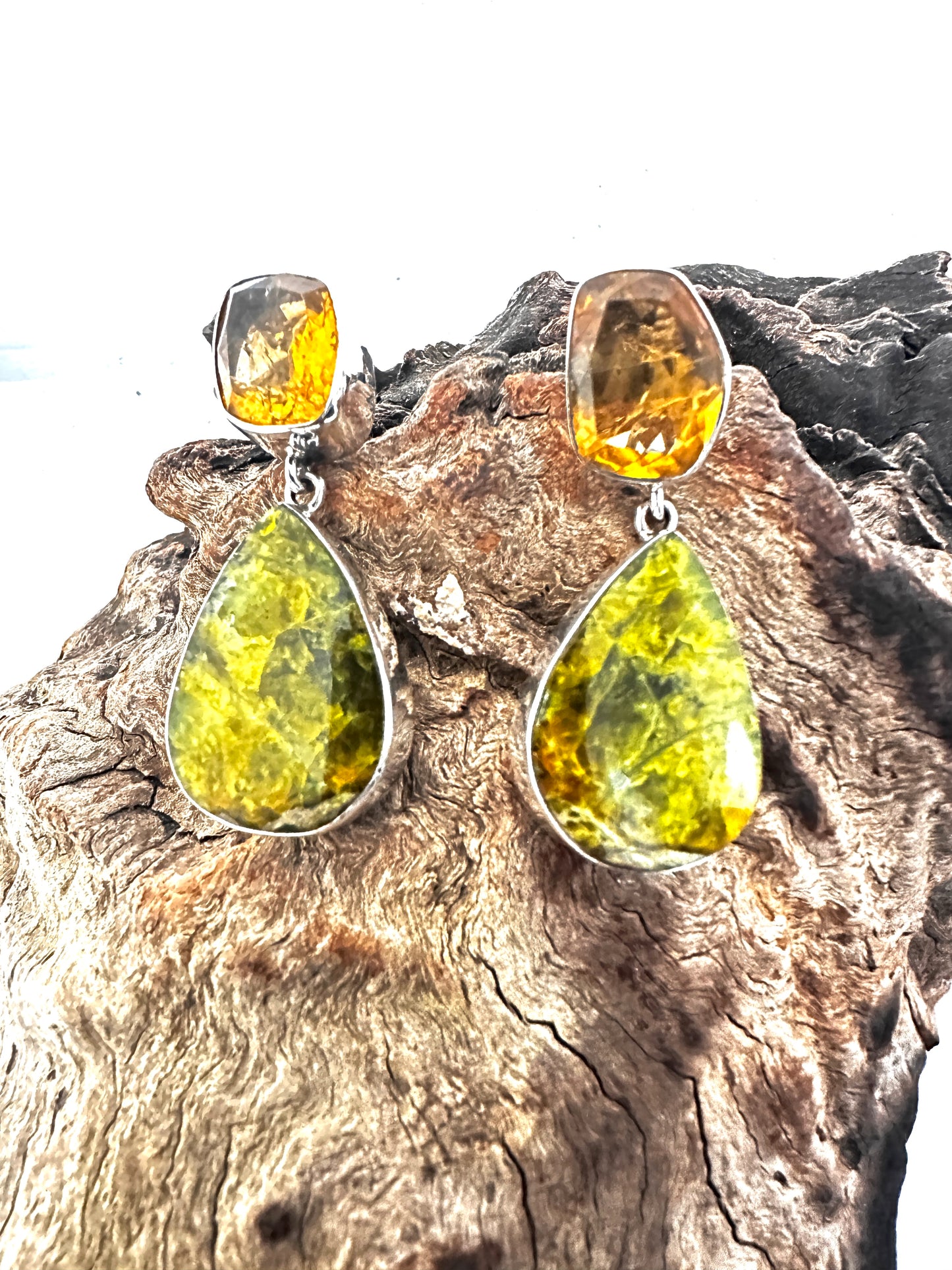 Madagascar Green Opal with Citrine