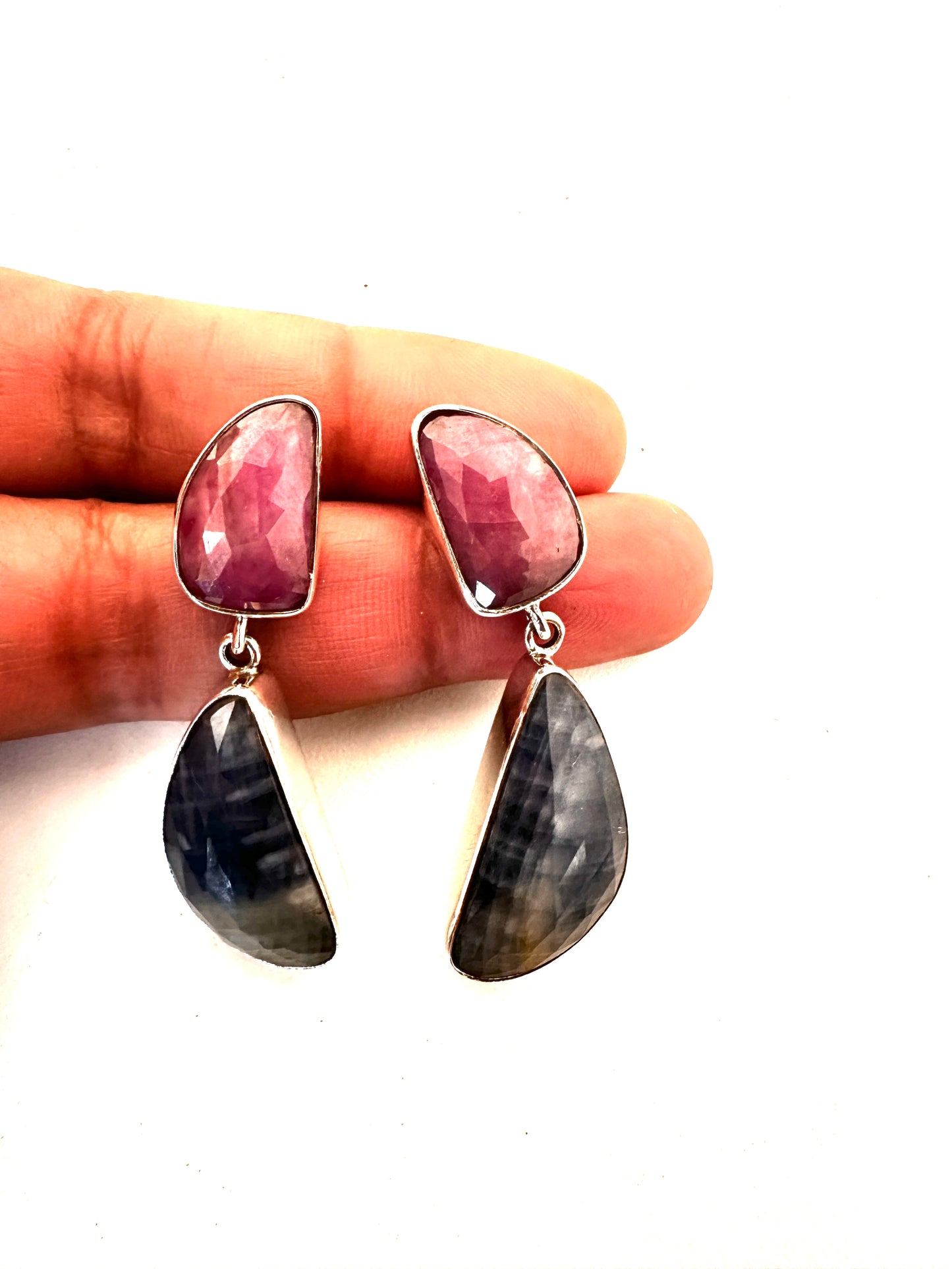 Pink Sapphire with Blue Sapphire
