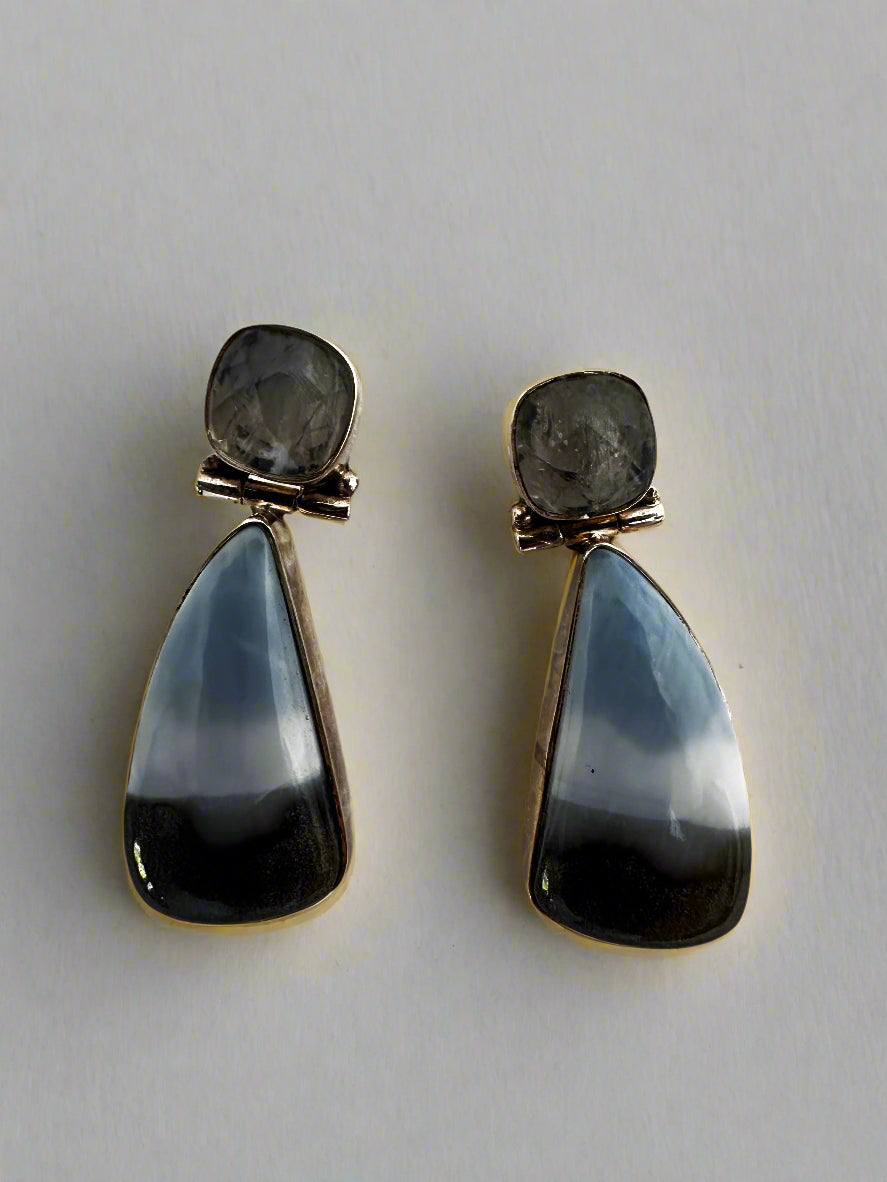 Blue Opal with Rainbow Moonstone