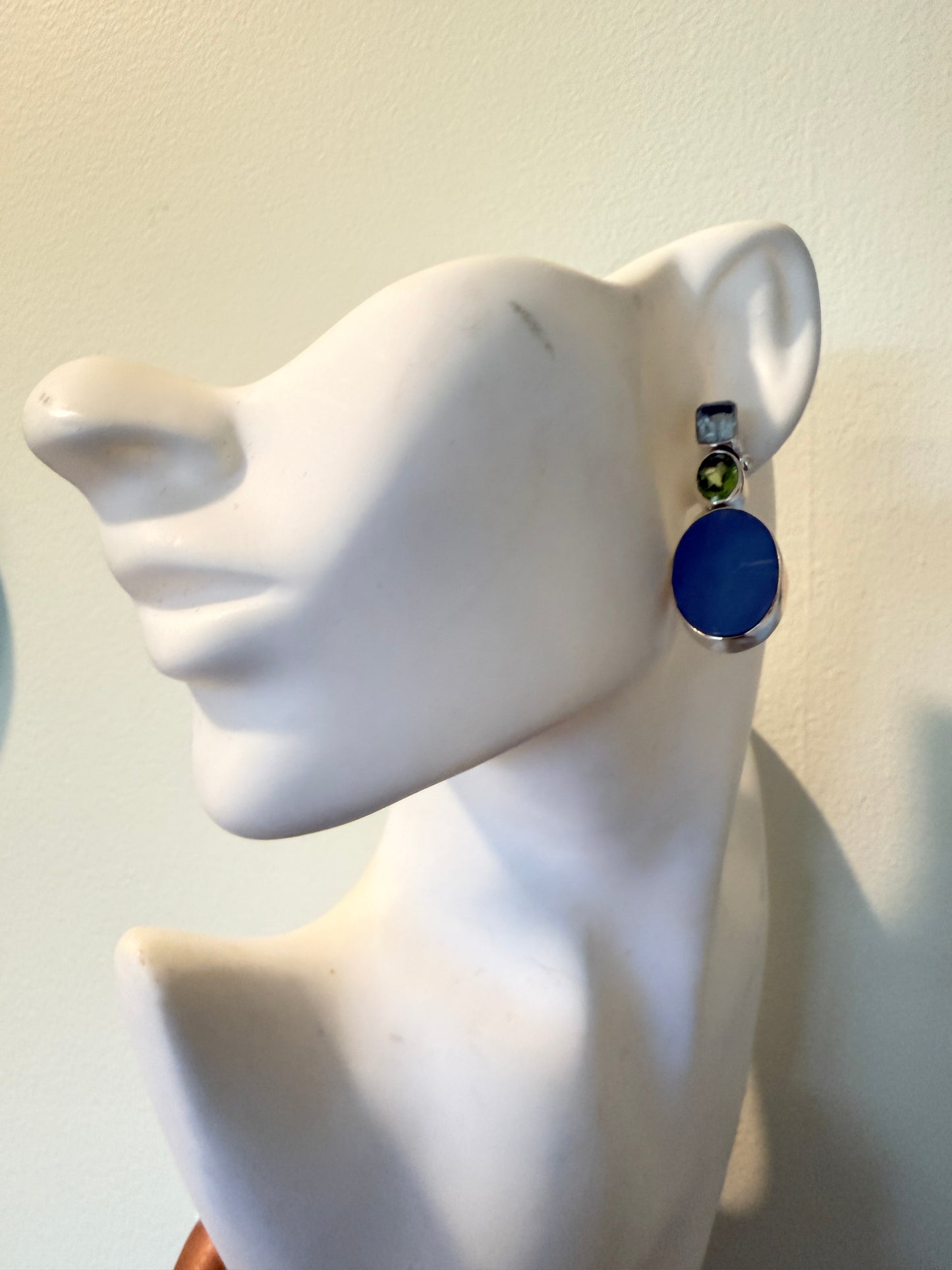 Australian Boulder Opal with Blue Topaz with Peridot