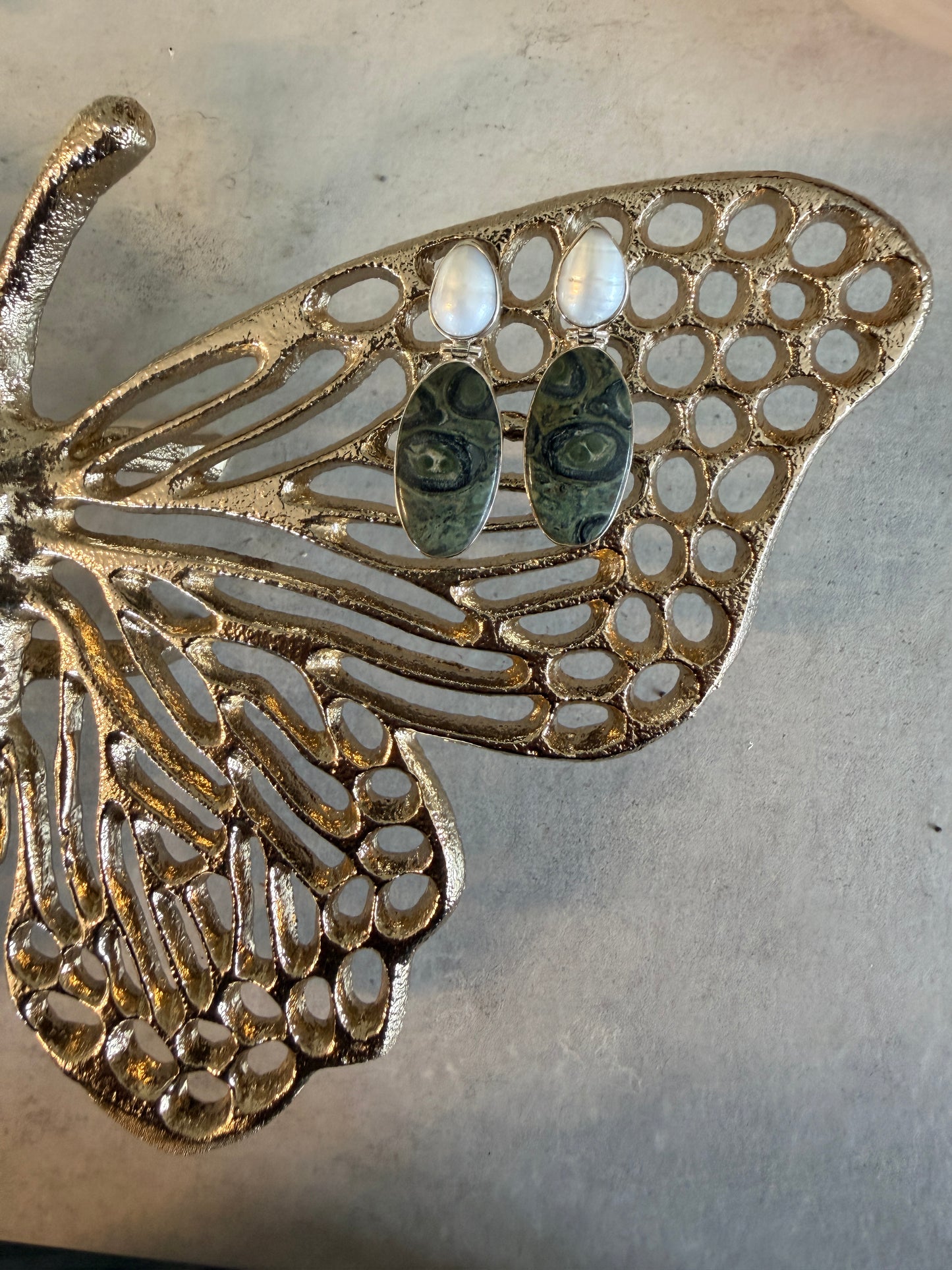 Galaxy Jasper with Baroque pearl