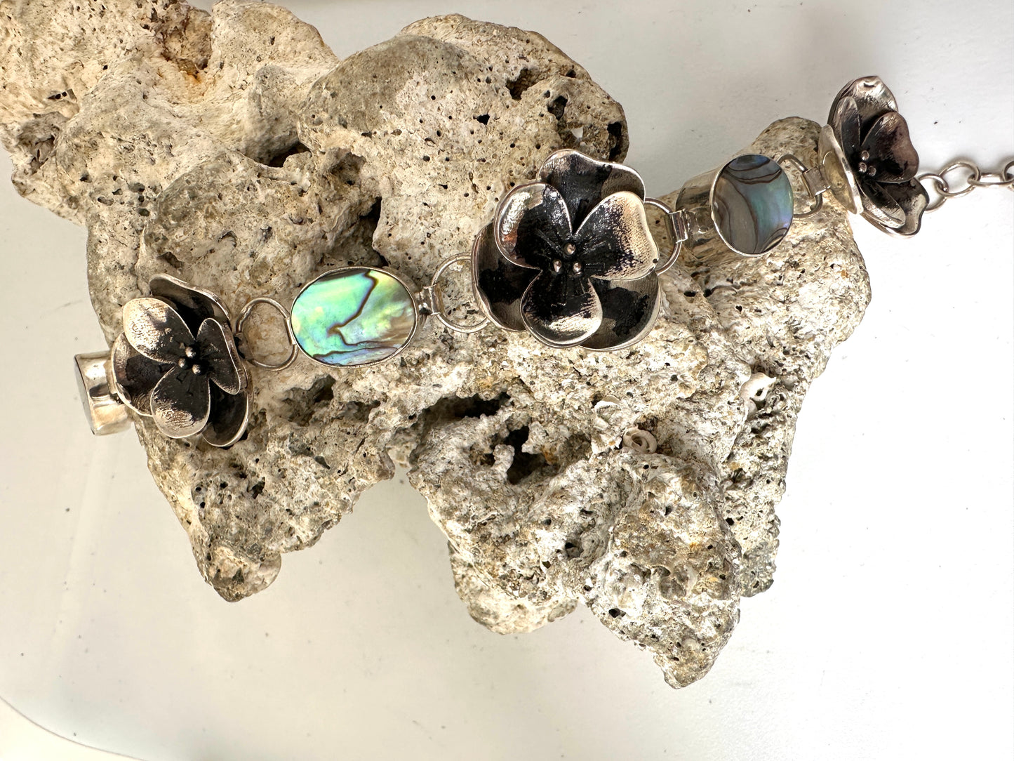 Silver Pansy with Abalone