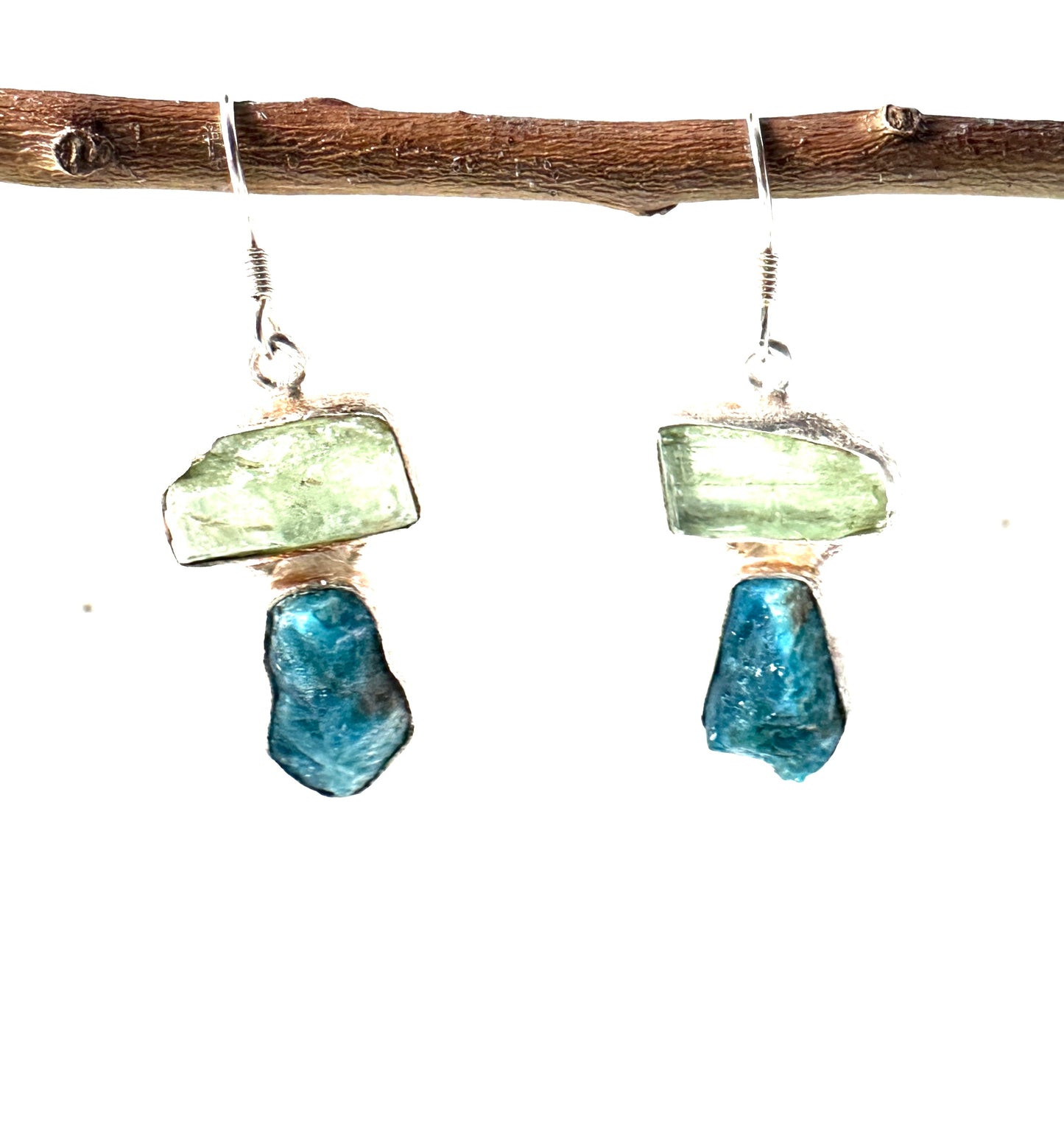 Raw Green Kyanite with Blue Apatite