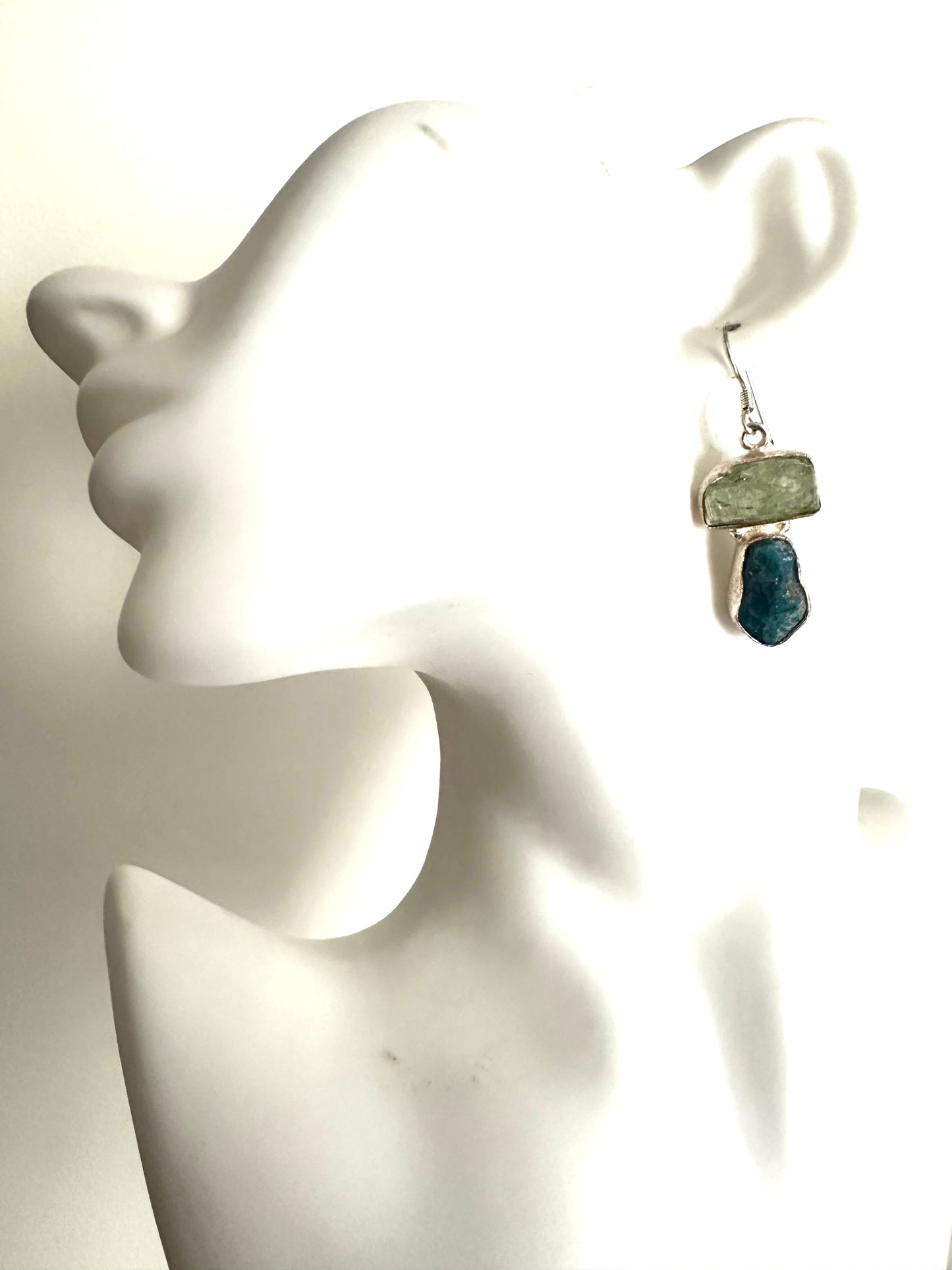 Raw Green Kyanite with Blue Apatite