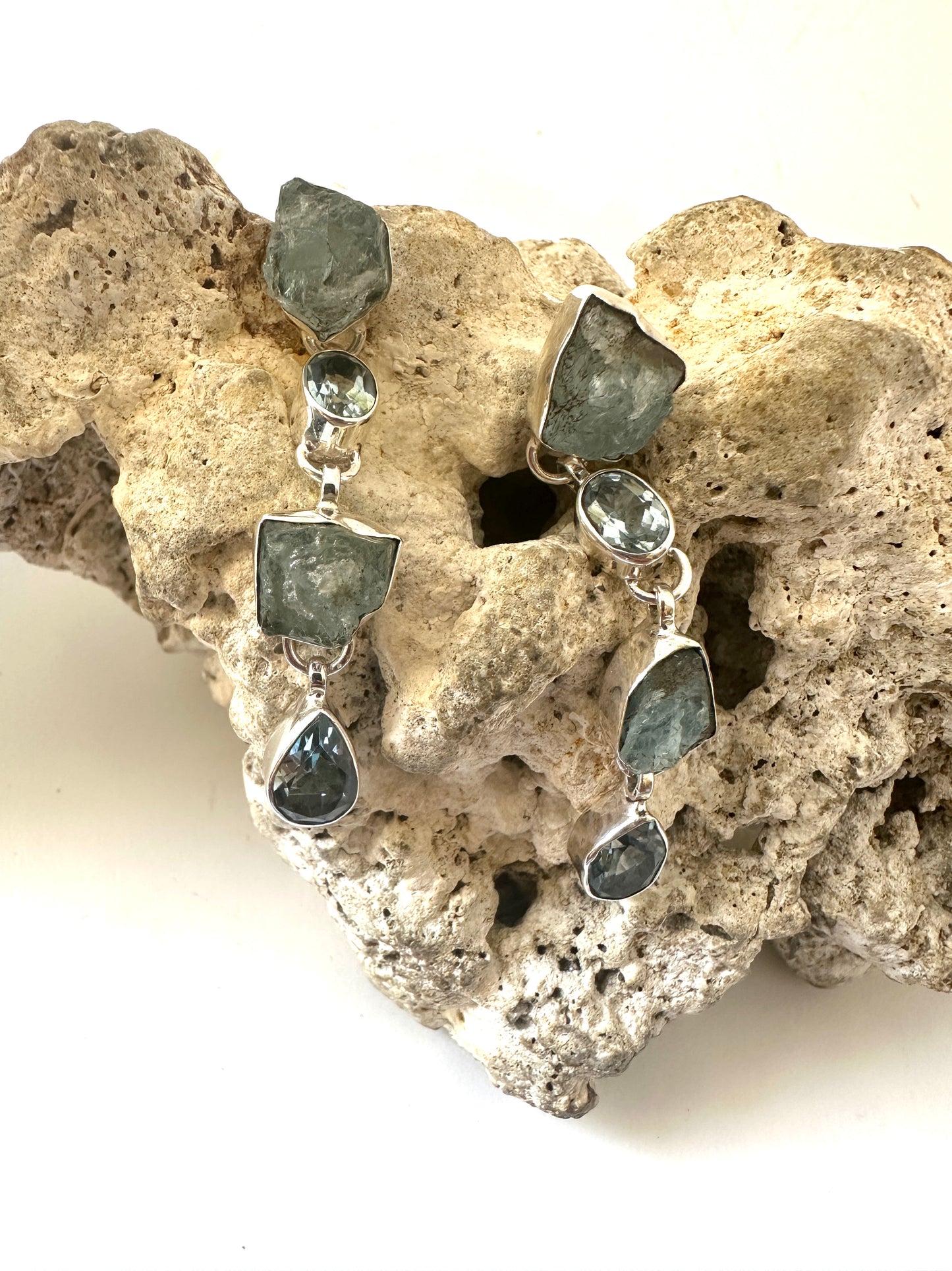 Raw Aquamarine with Blue Topaz