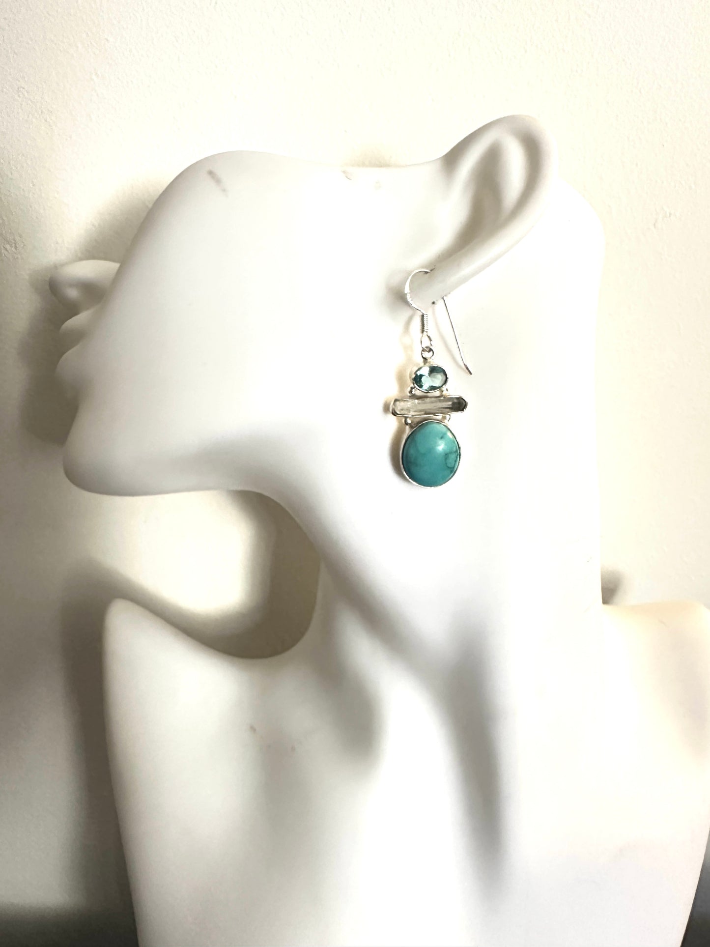 Turquoise ,Blue topaz and Quartz