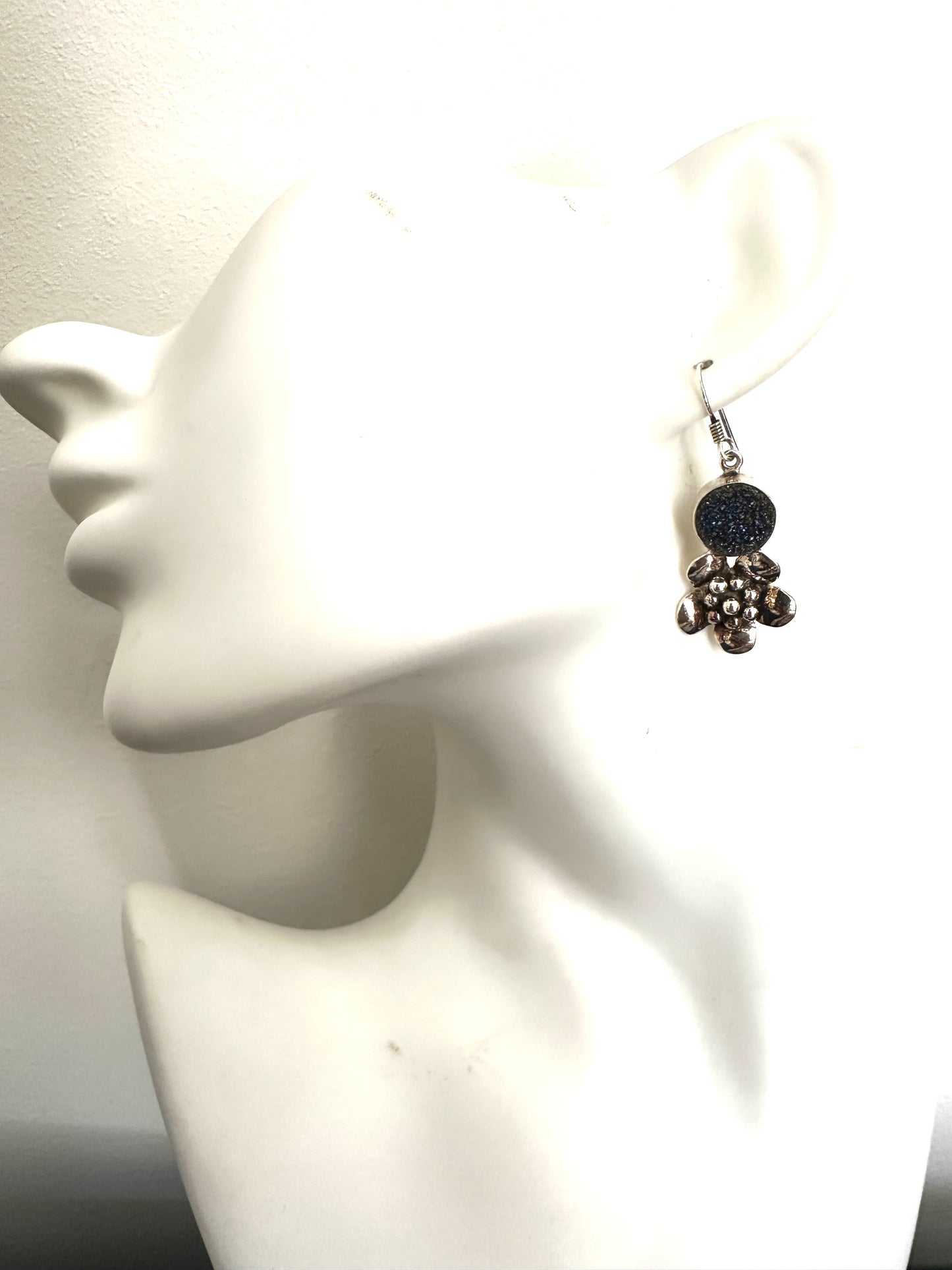 Cherry Blossoms with Blue Titanium Druzy