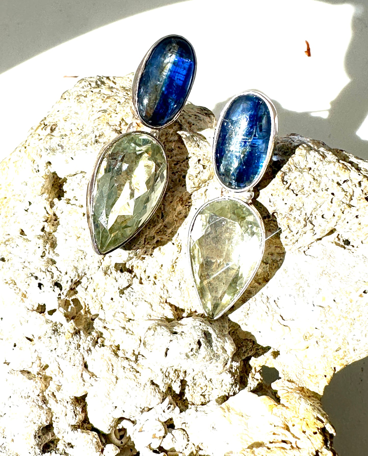 Green Amethyst with Kyanite
