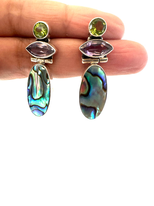Abalone with Amethyst and Peridot