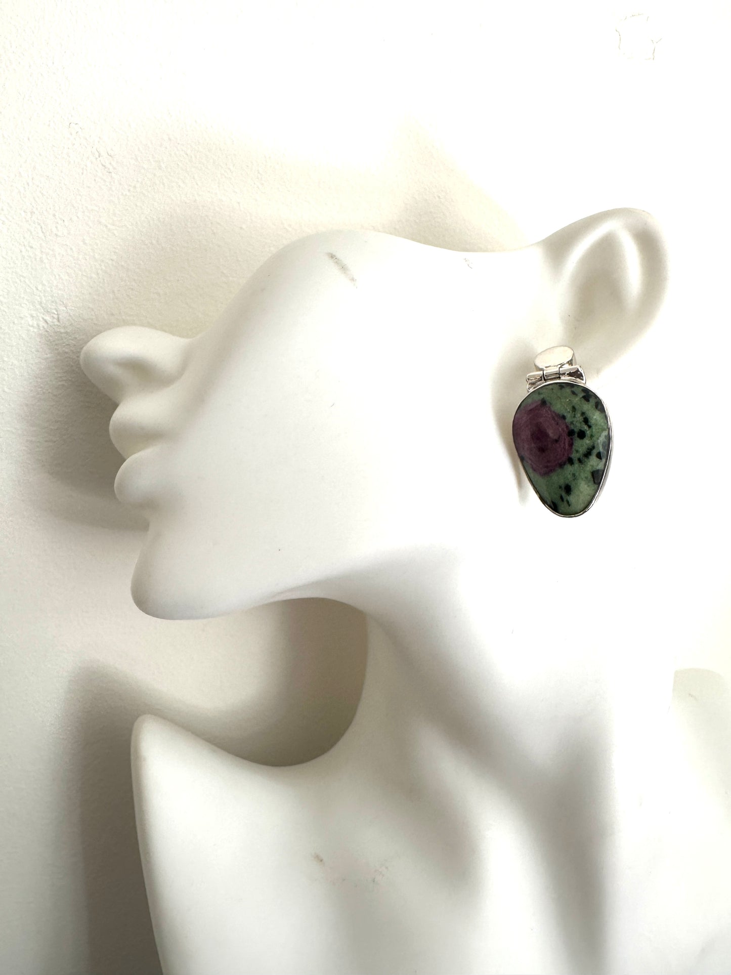 Ruby Zosite with Silver Studs