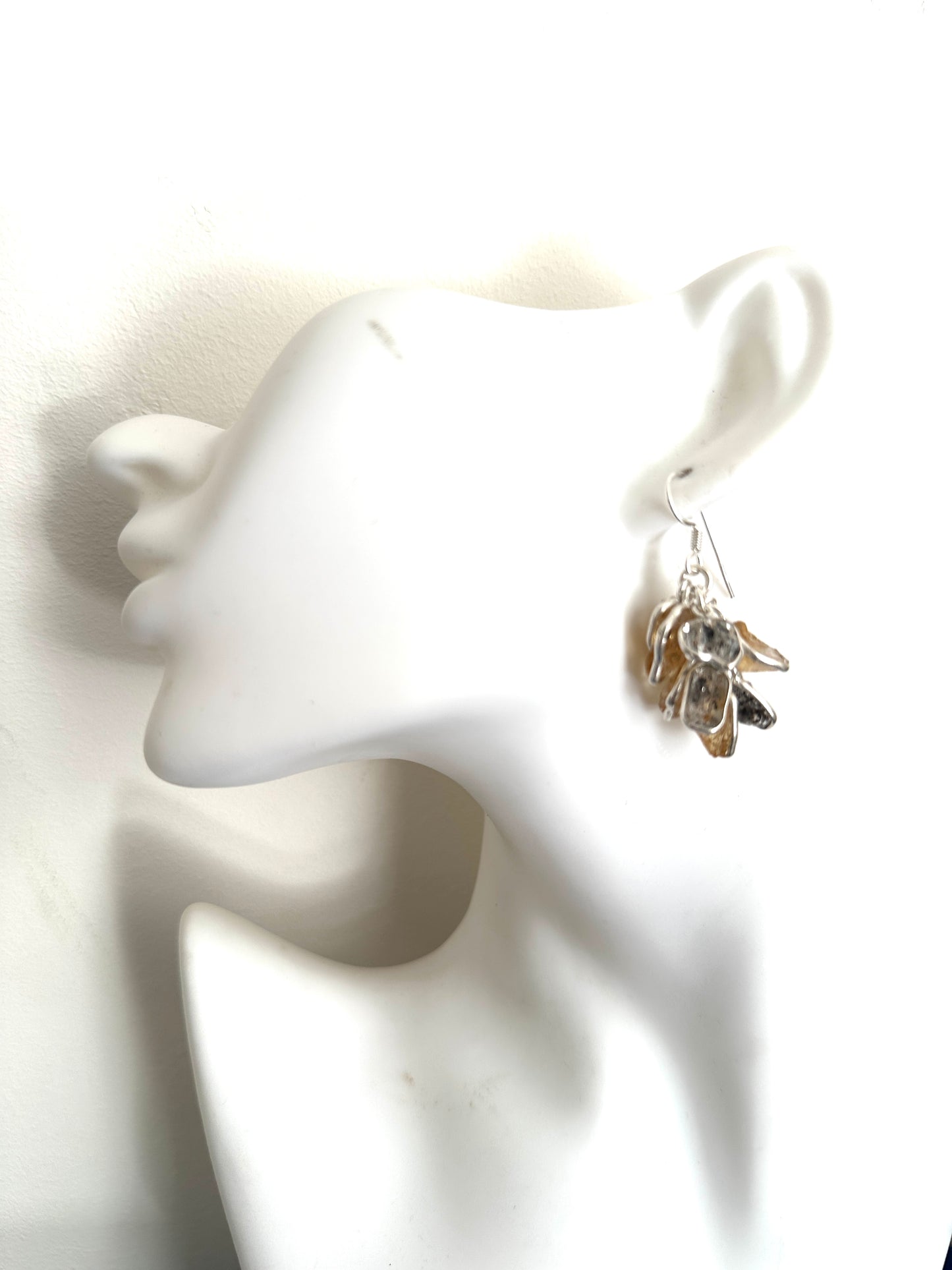 Citrine with Smoky Quartz Grapes