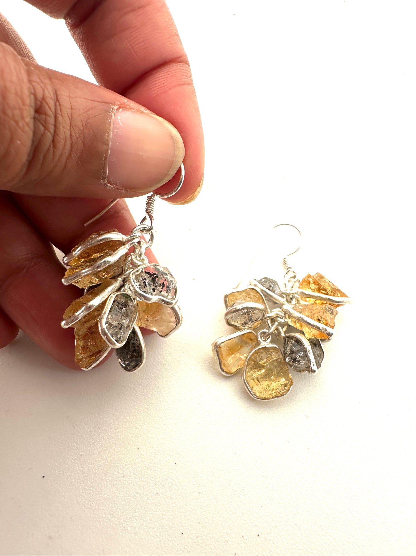 Citrine with Smoky Quartz Grapes