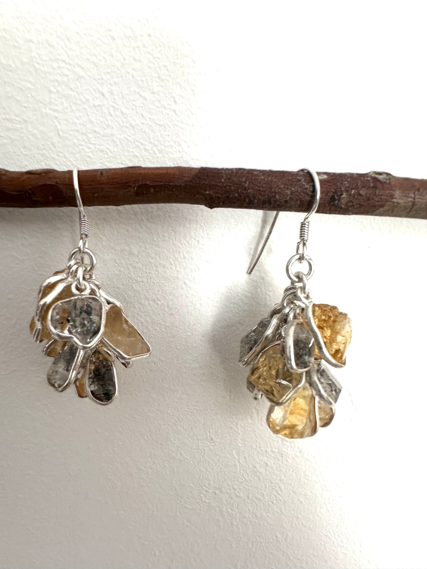 Citrine with Smoky Quartz Grapes