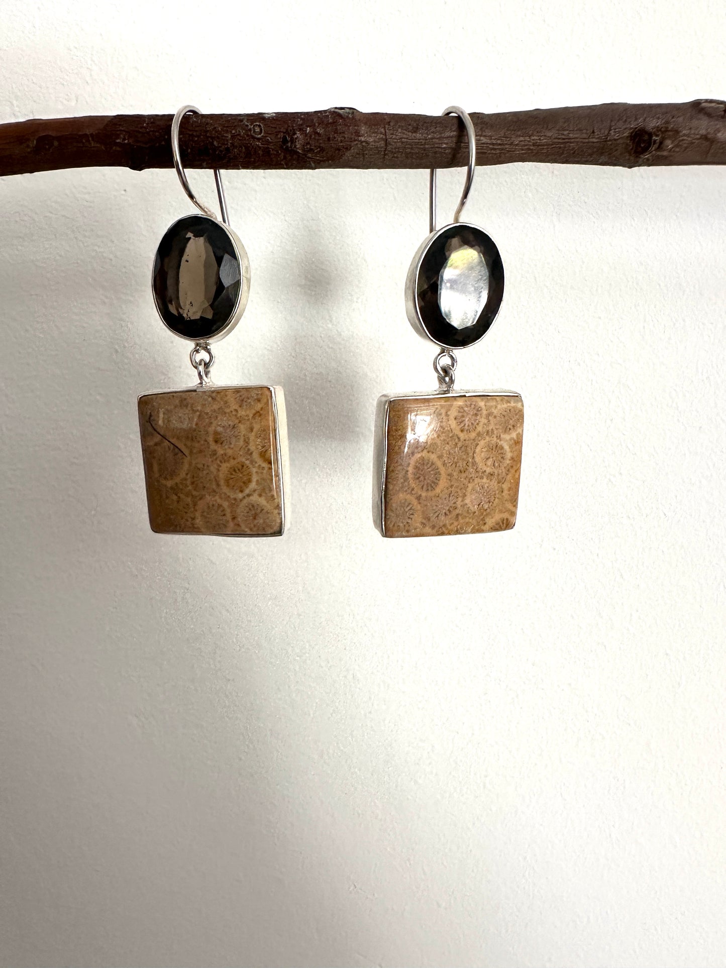 SMoky Quartz with Coral Fossil