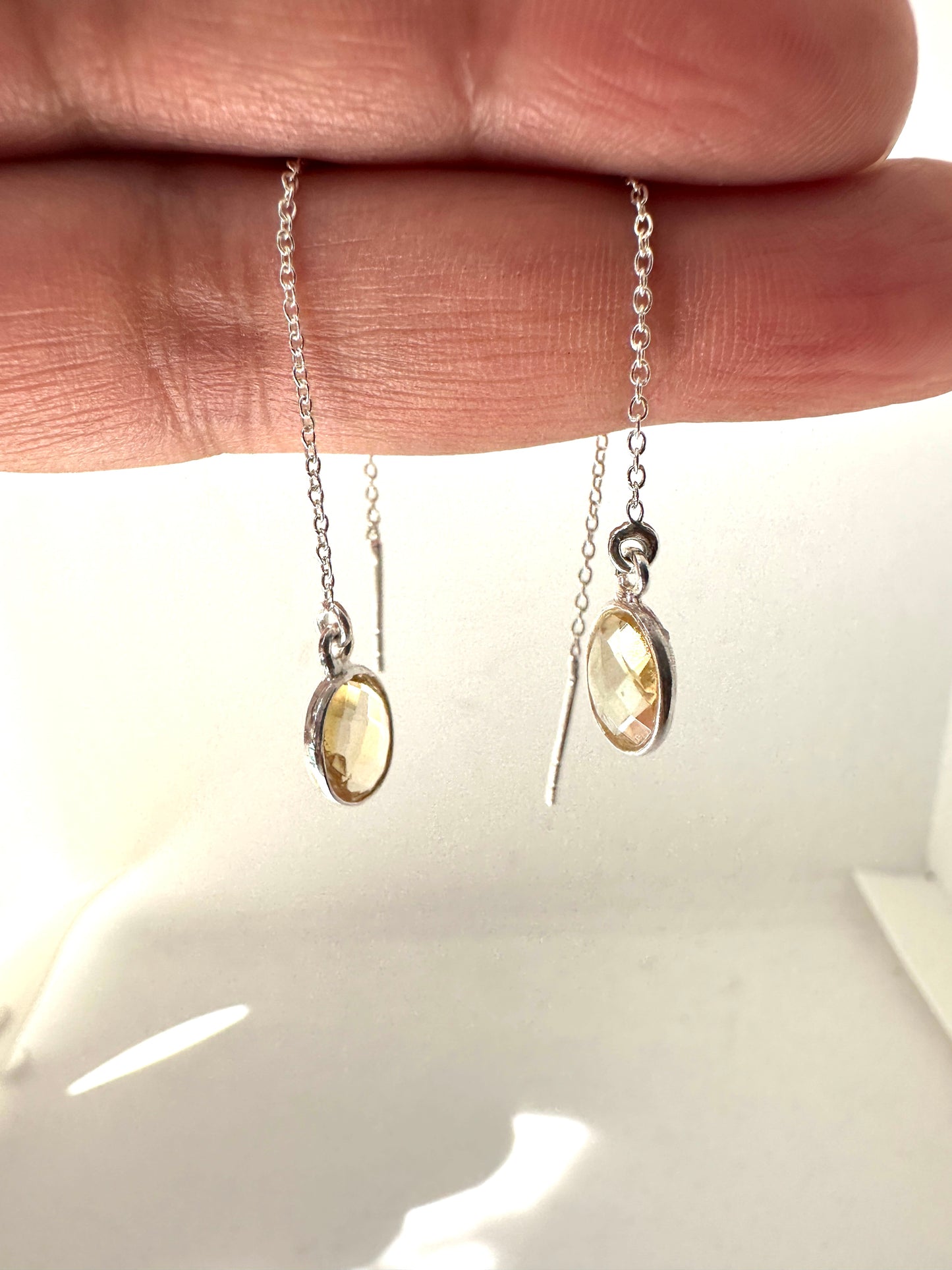 Citrine Oval Threaders
