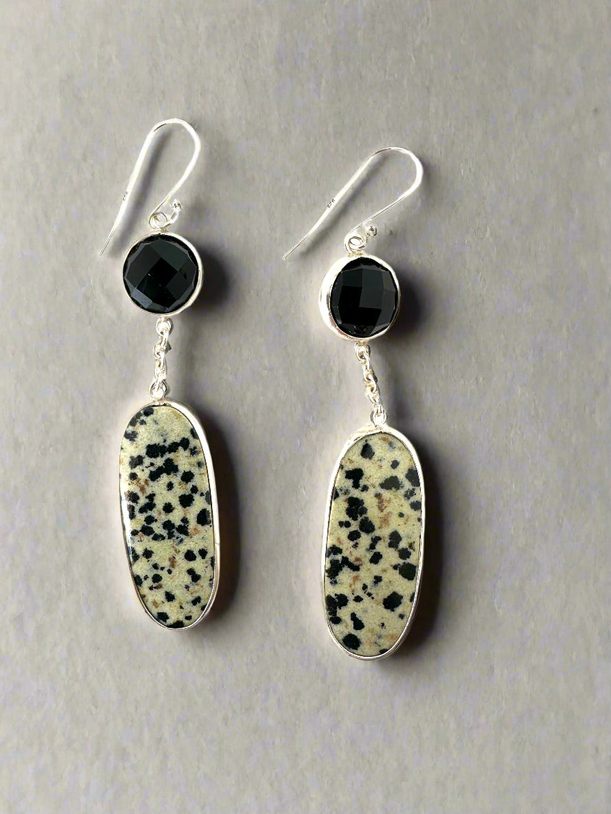 Black Onyx with Dalmatian Jasper