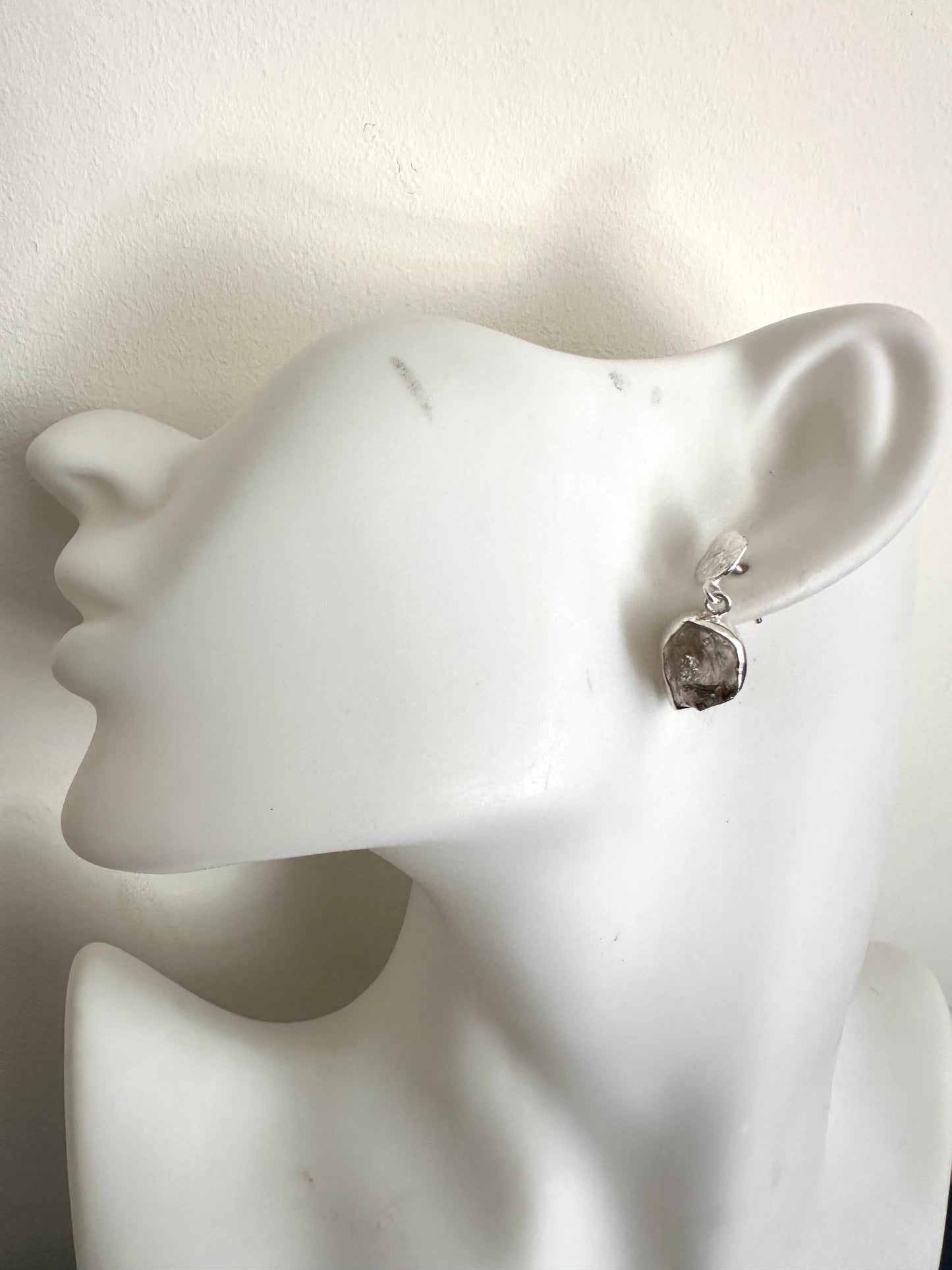 Smoky Quartz with Textured Silver