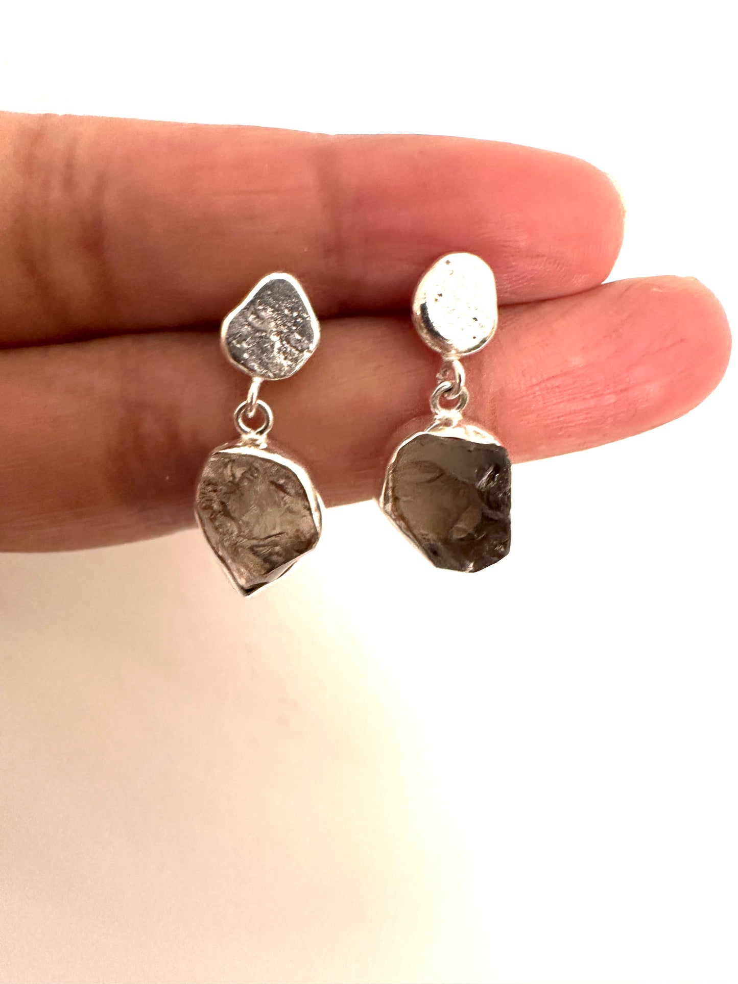 Smoky Quartz with Textured Silver