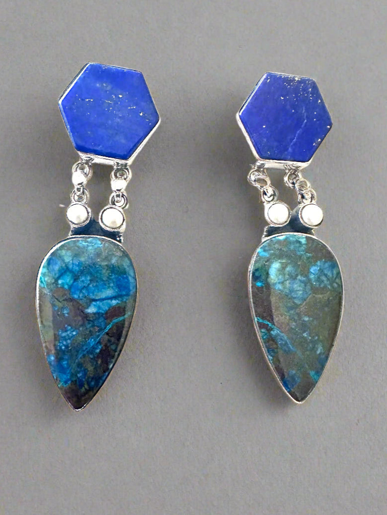 Lapis Lazuli with Pearl and Azurite