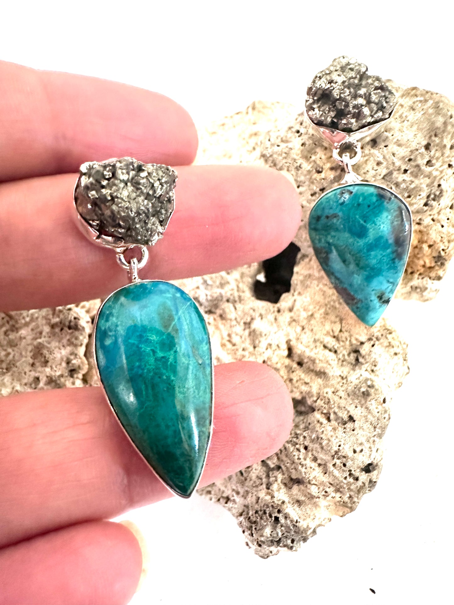 Pyrite with Azurite
