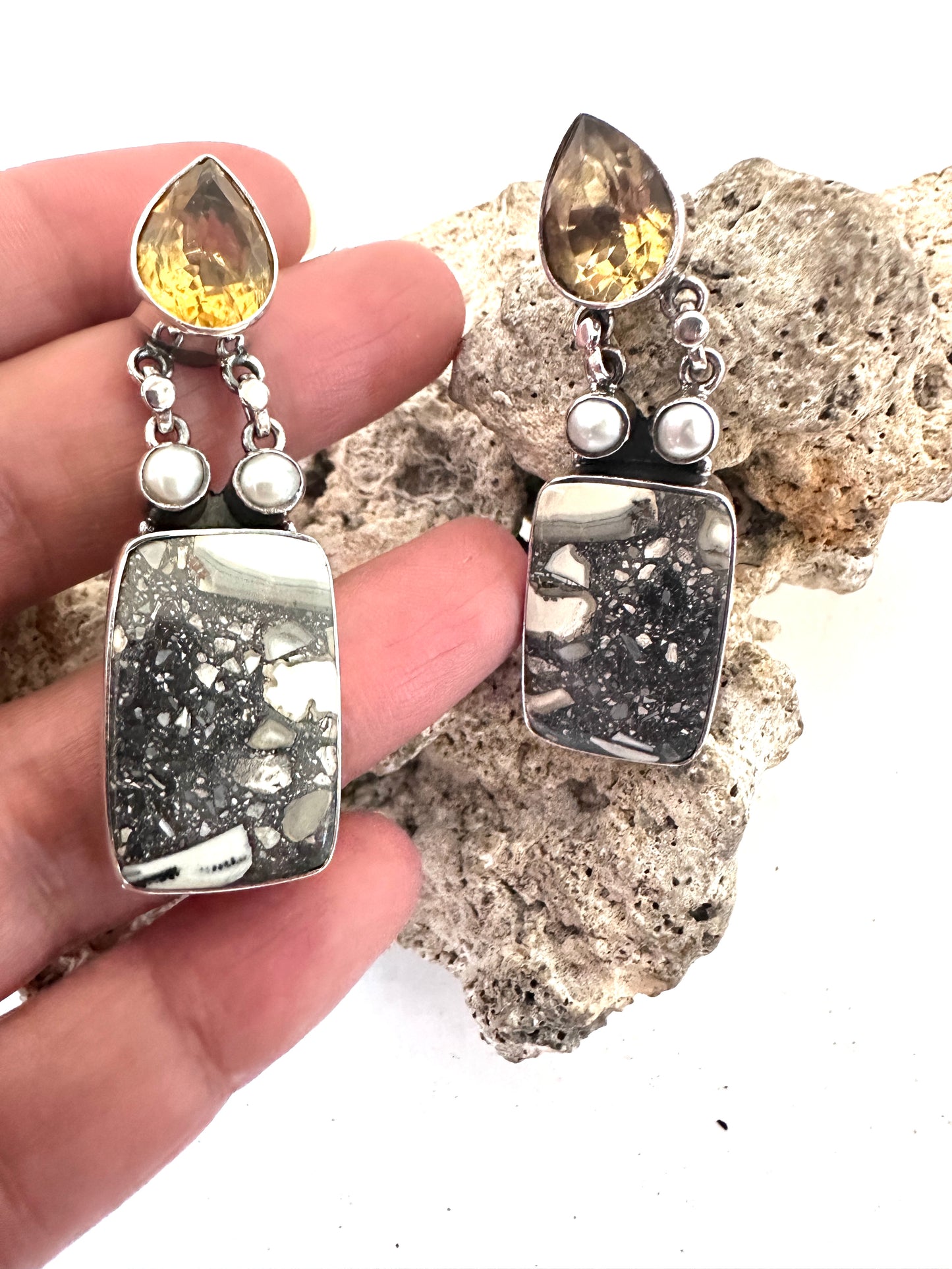 Malingana Jasper with Pearl and Faceted Citrine