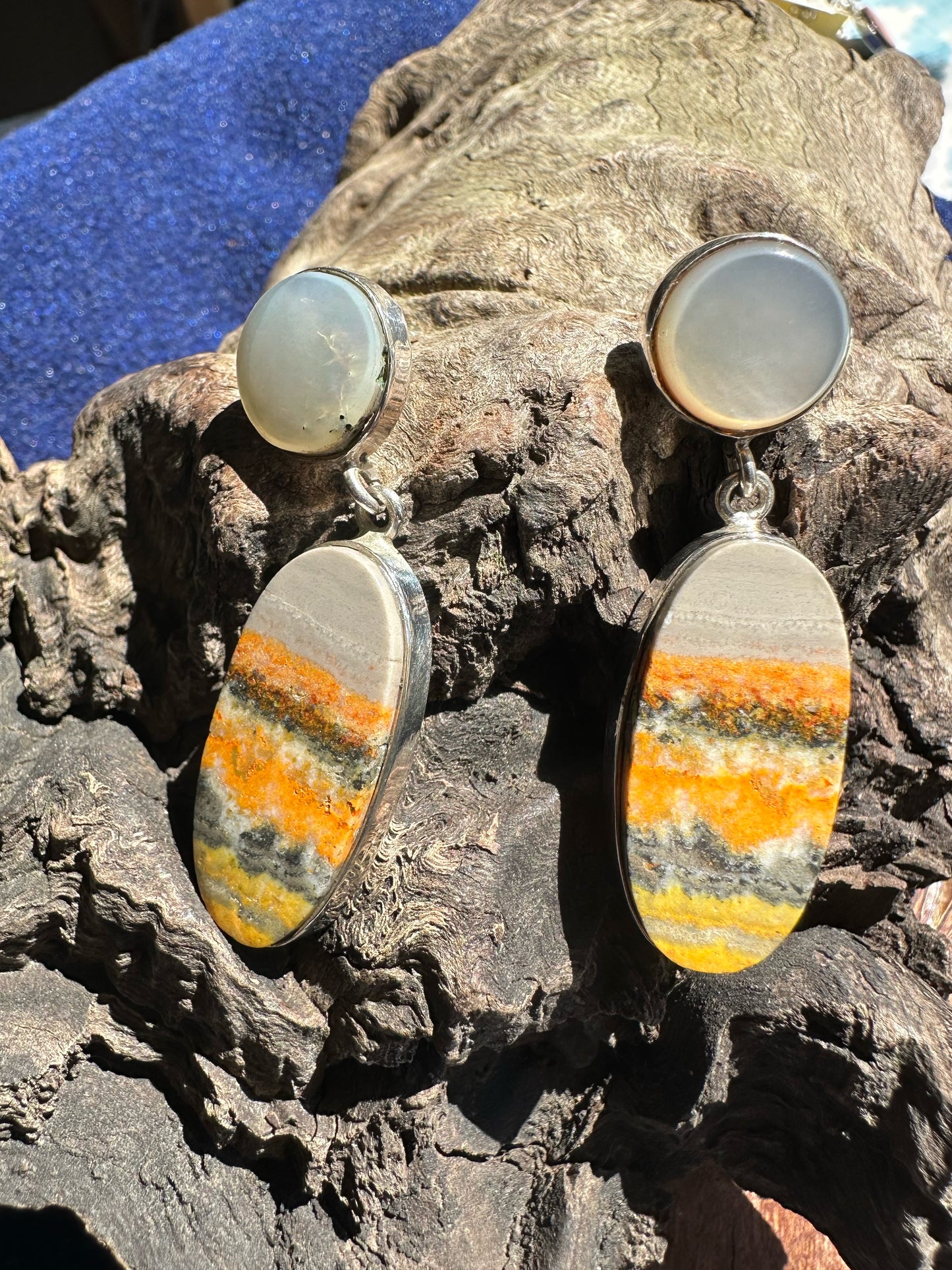 Bumble Bee Jasper with Mother of Pearl