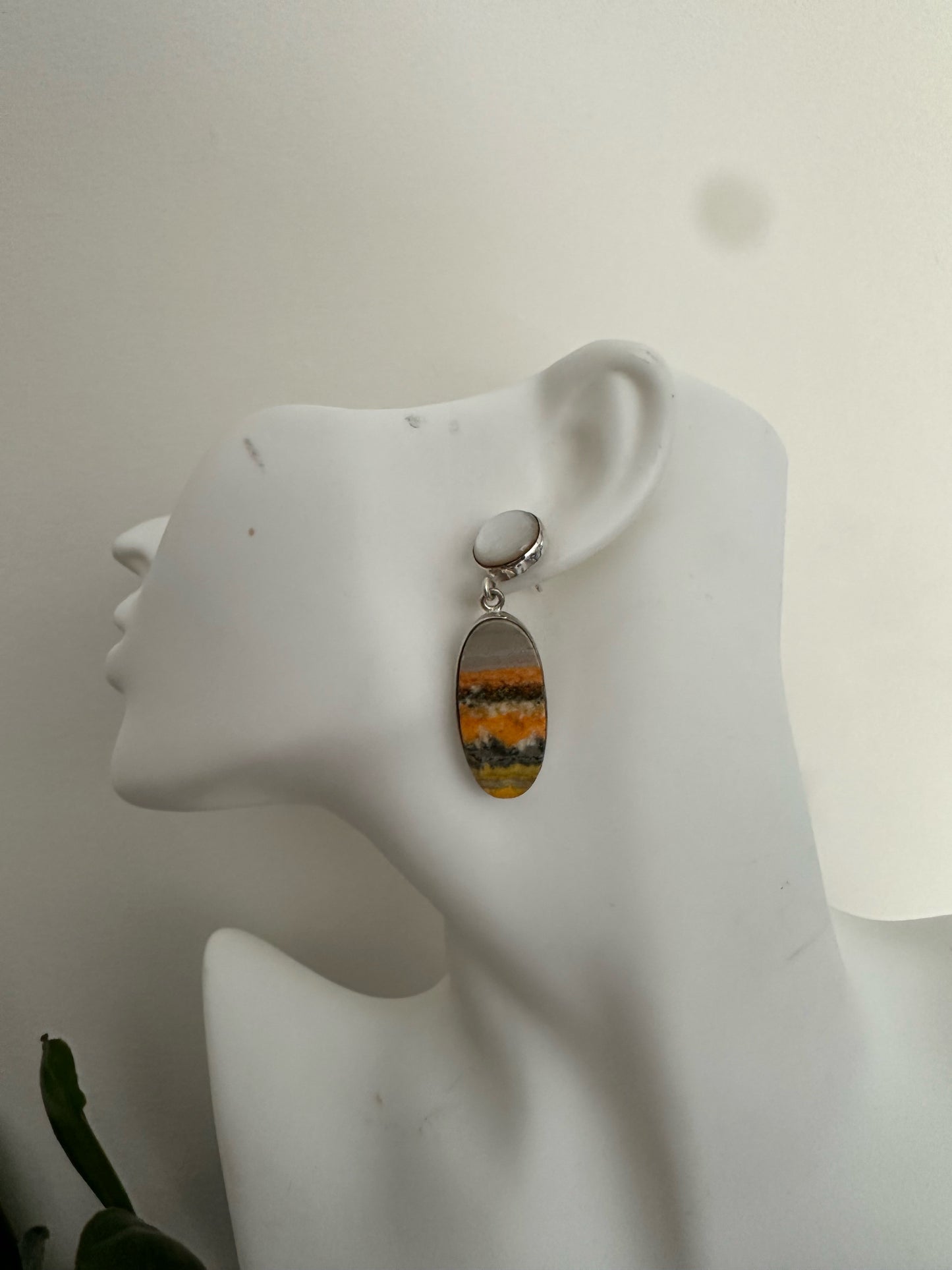 Bumble Bee Jasper with Mother of Pearl