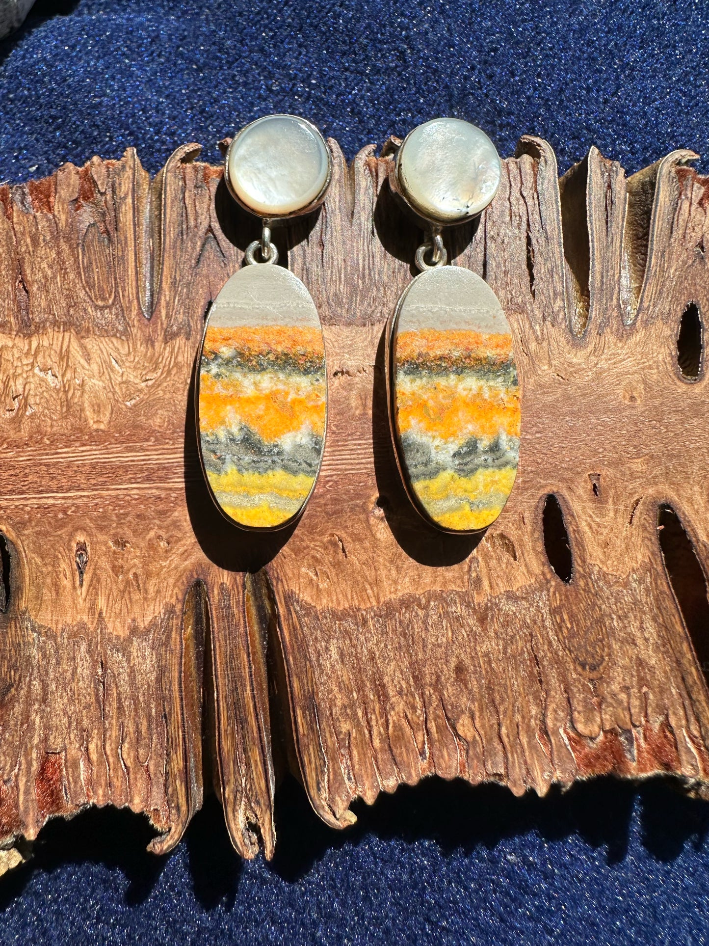 Bumble Bee Jasper with Mother of Pearl