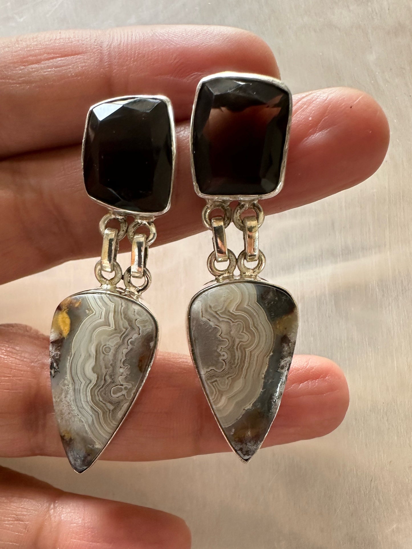 Botswana Agate and Smoky Quartz
