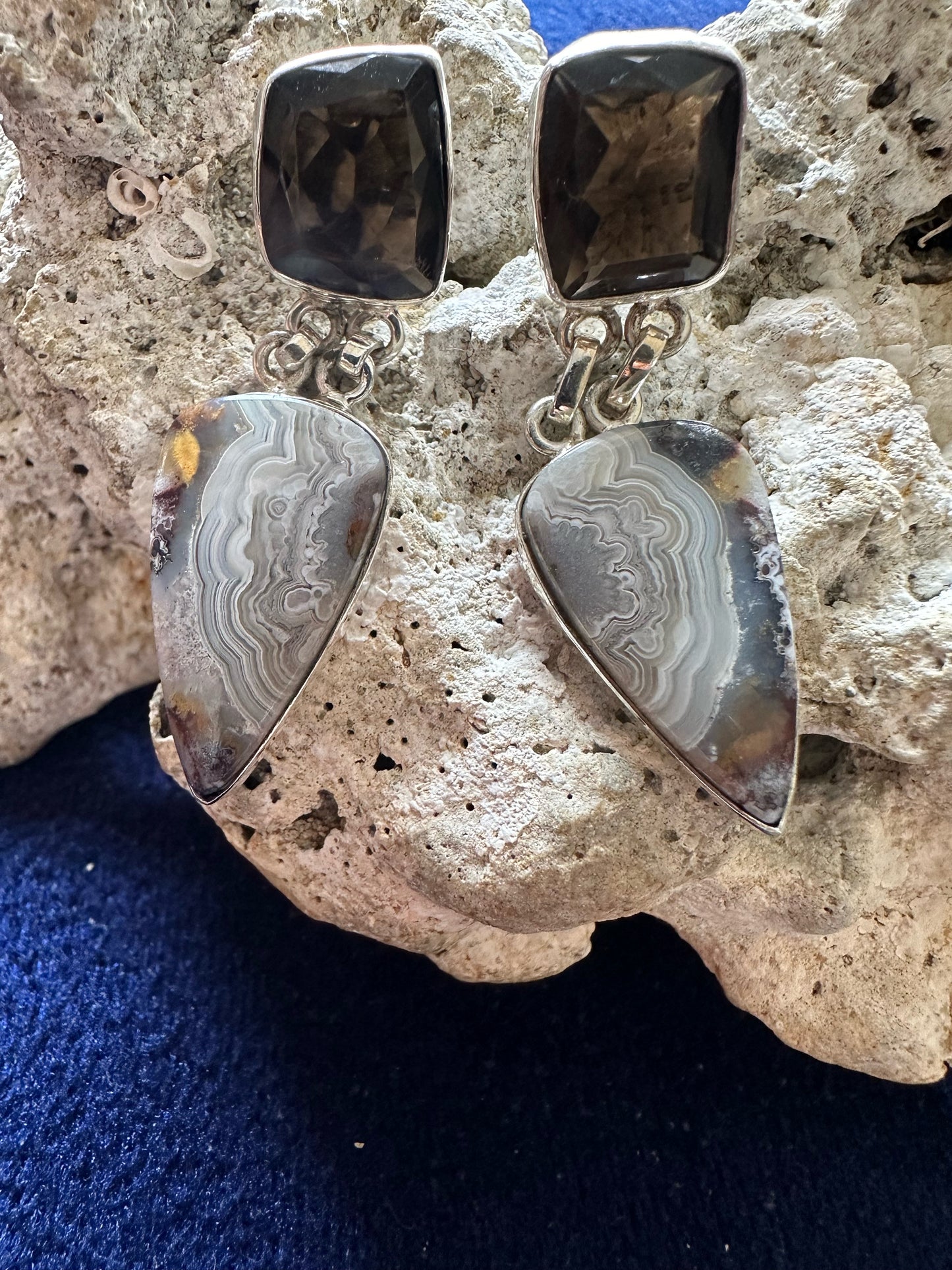 Botswana Agate and Smoky Quartz