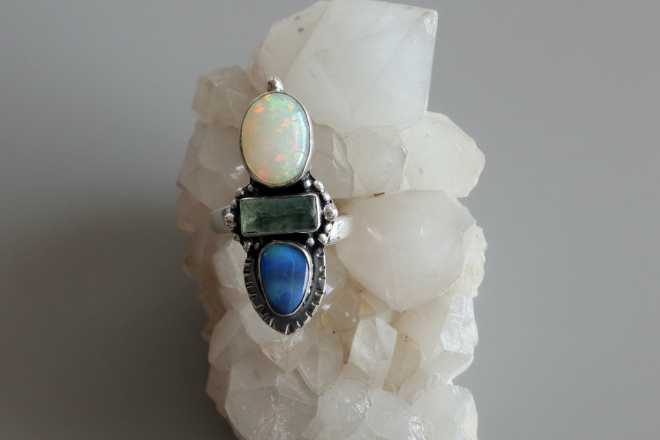 Australian opal with Blue Kyanite