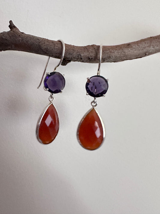 Red Onyx with Amethyst