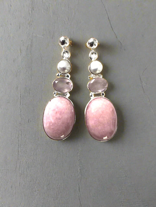 Pink Opal with Pearl and Rose Quartz