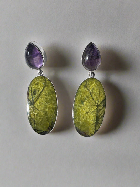 Madagascar Green Opal with Amethyst