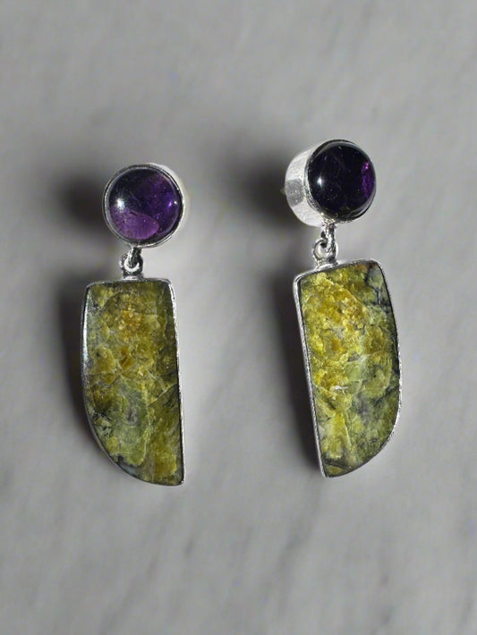 Madagascar Green Opal with Amethyst